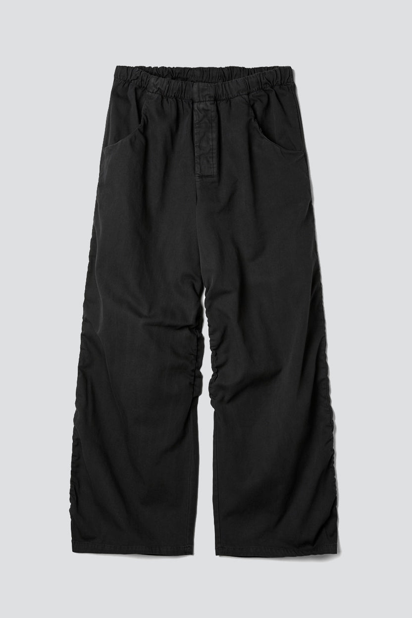 No. 267 Black Thin Canvas Draped Trousers - Gabriela Coll Garments