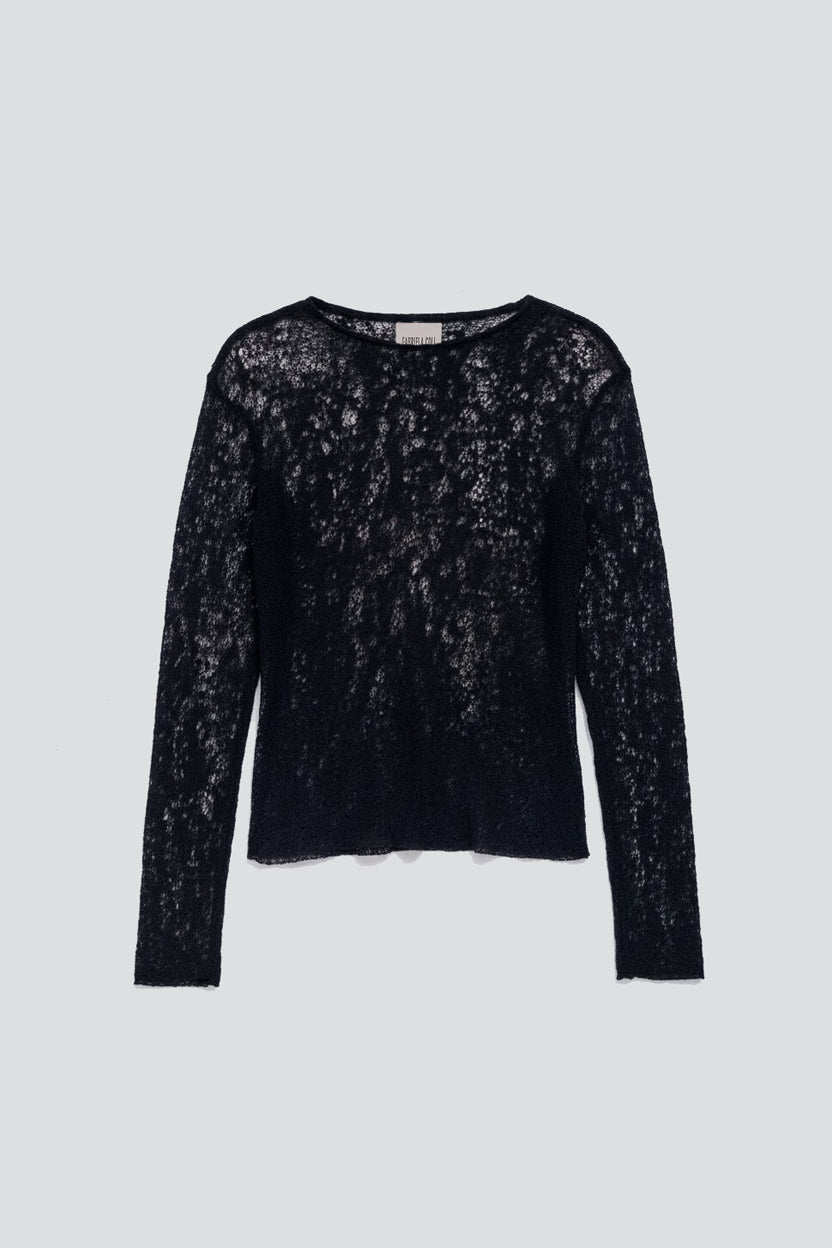 No.292 Black Merino Wool Knitted Top