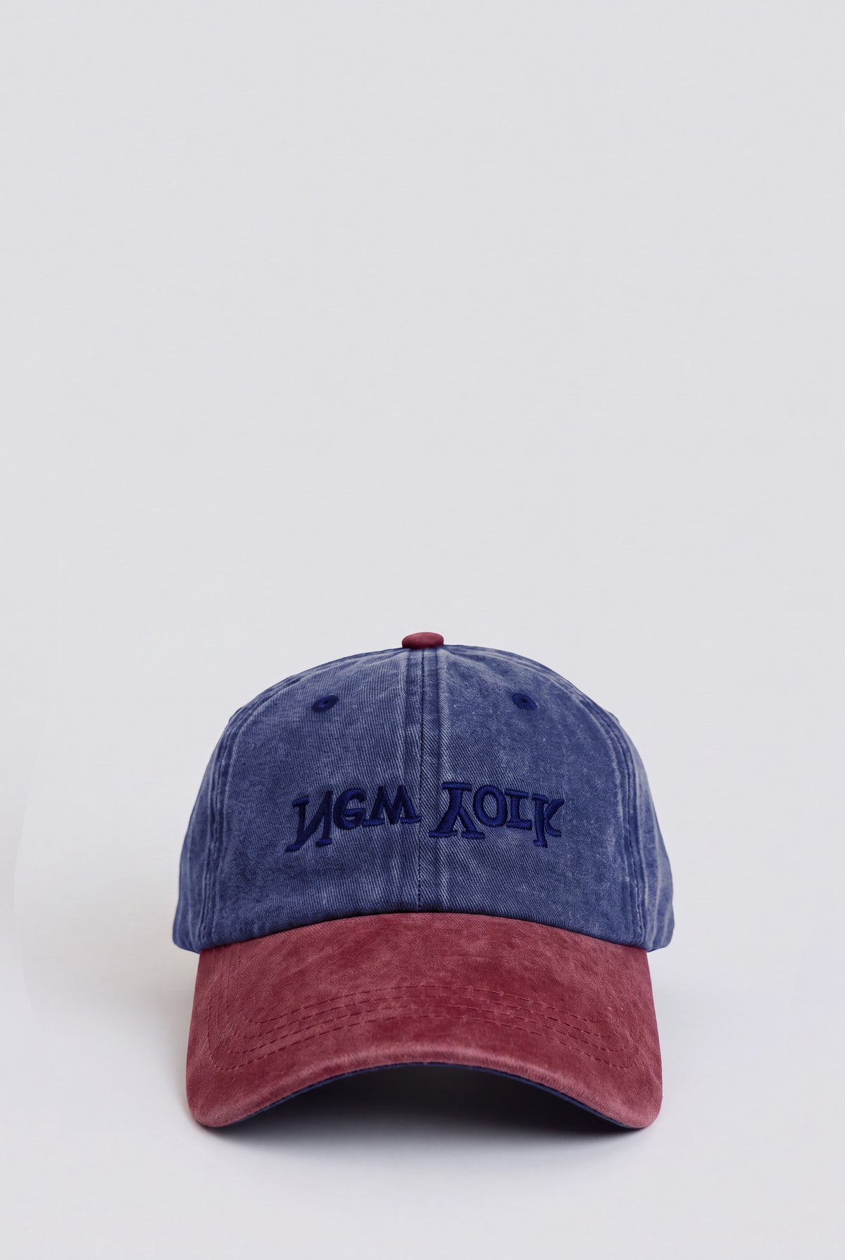 New York Embroidered Hat - Navy/Burgundy