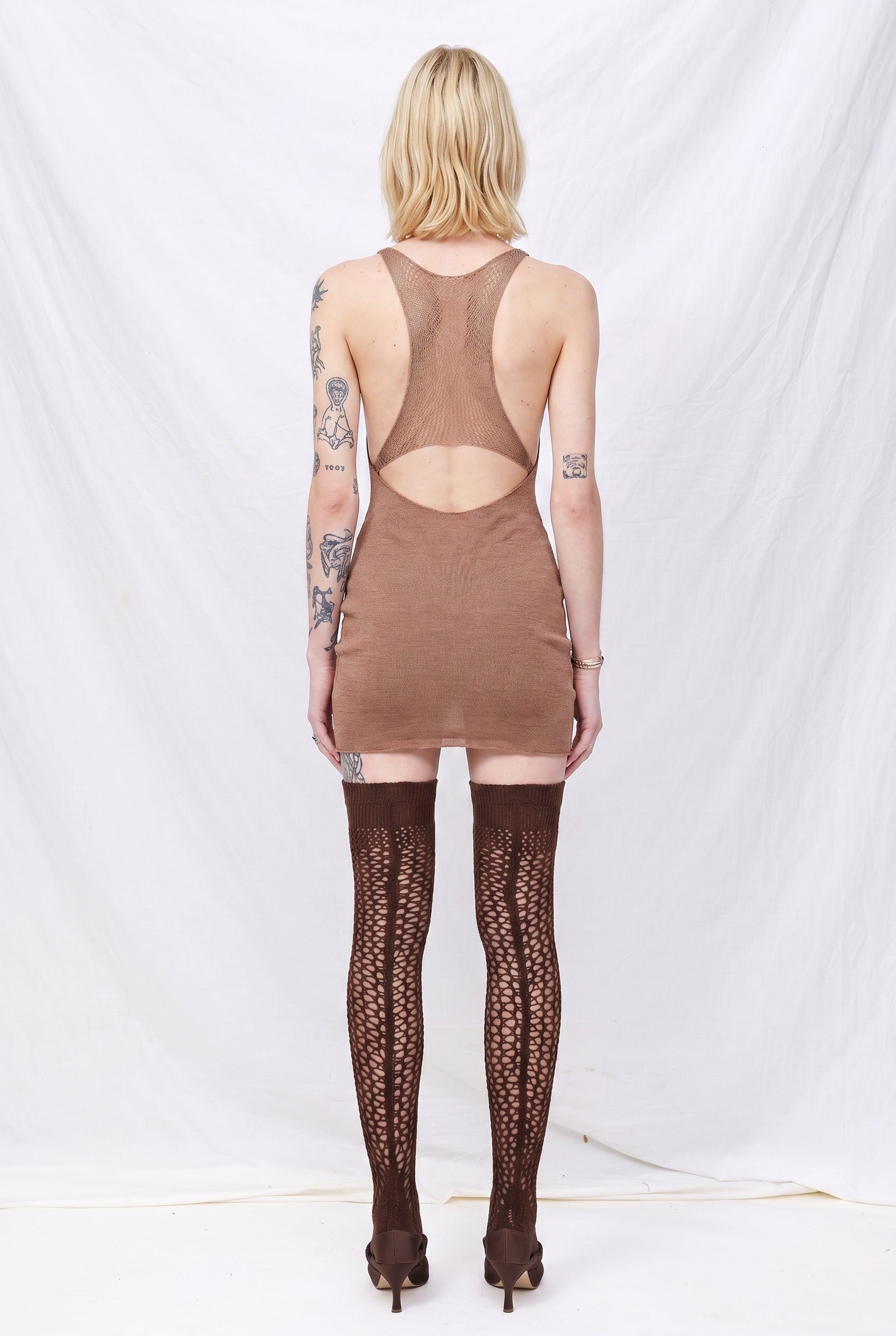 Chocolate Barecowl Dress