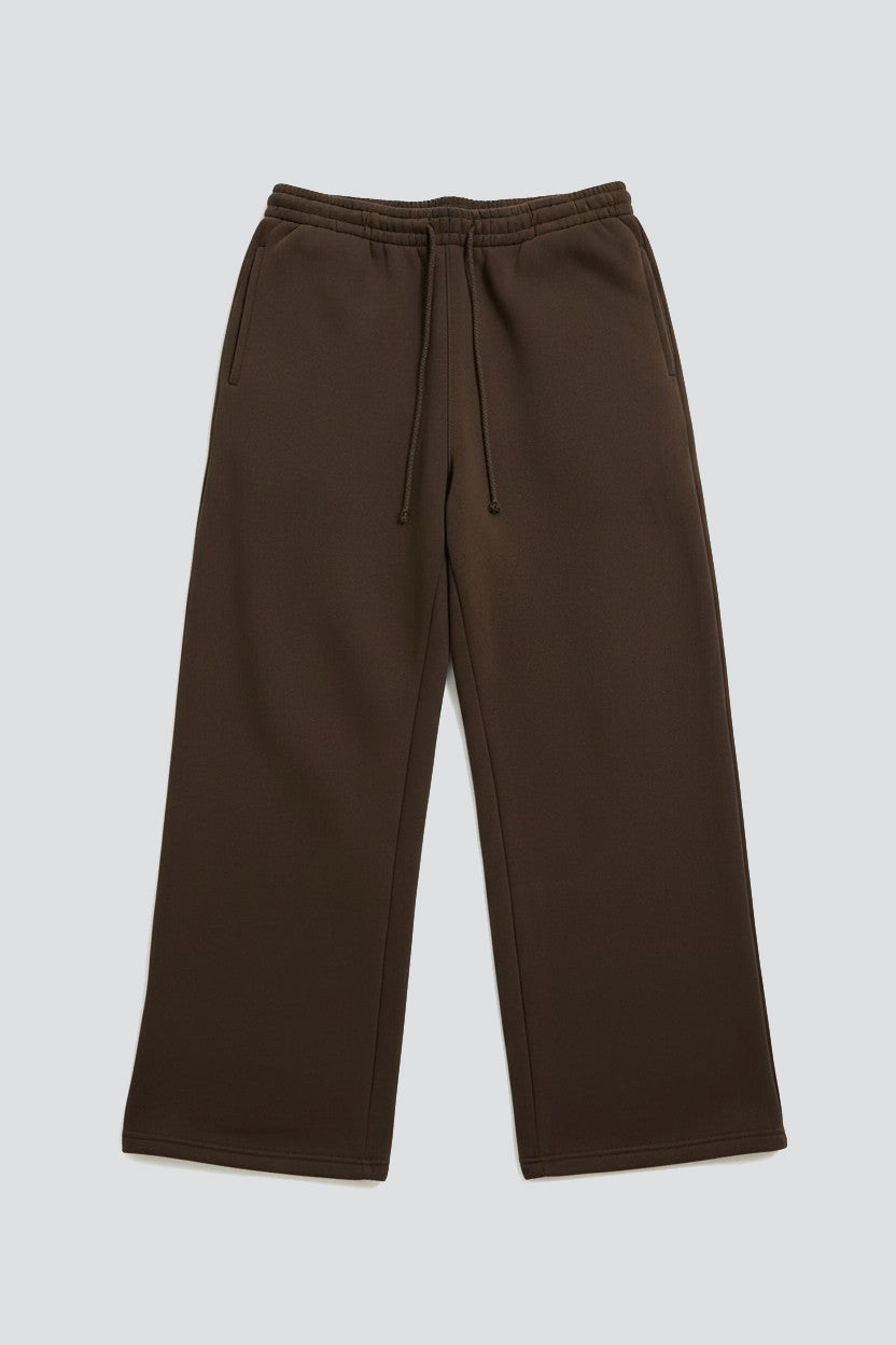 Brown Fleece Straight Leg Sweatpant