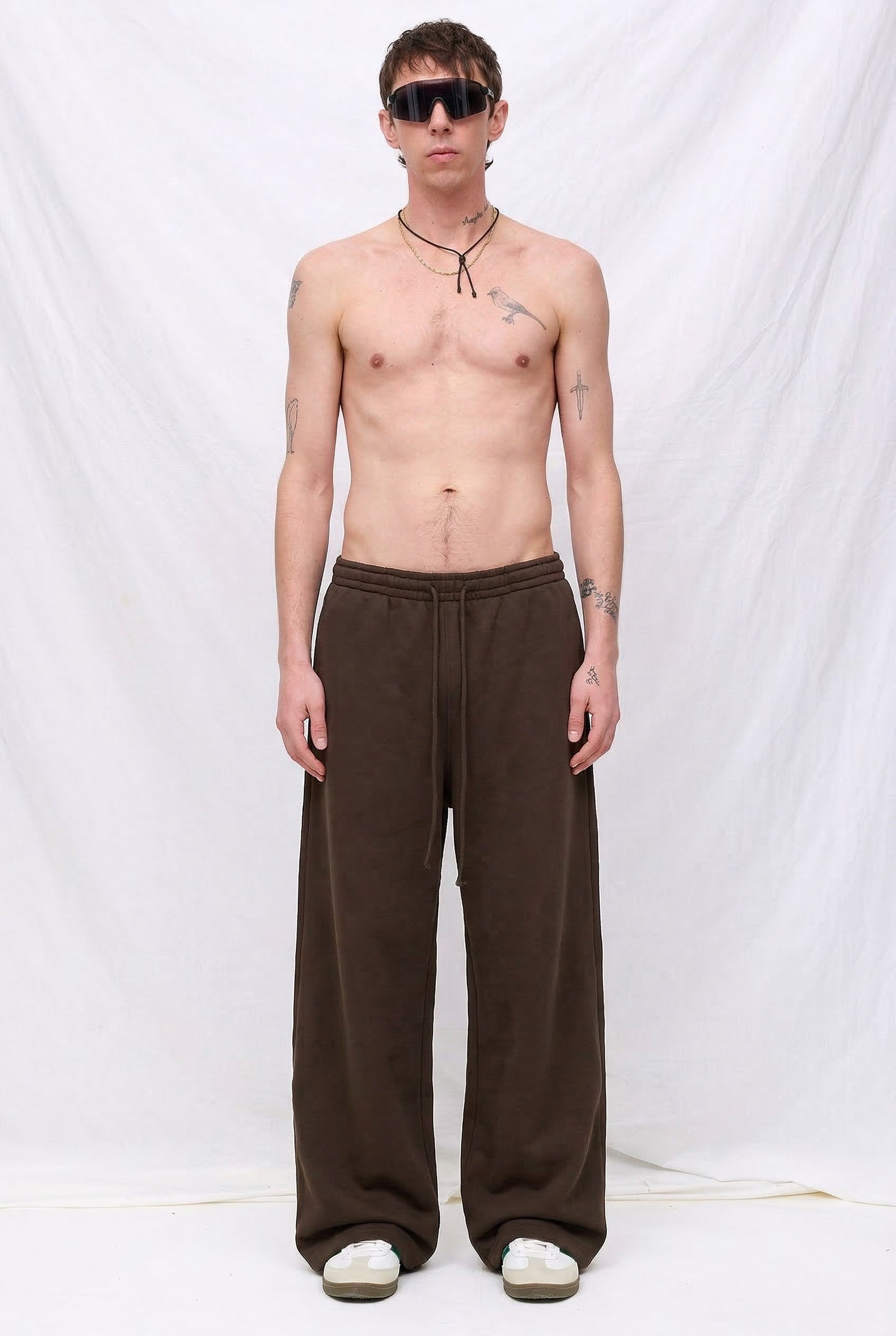 Brown Fleece Straight Leg Sweatpant