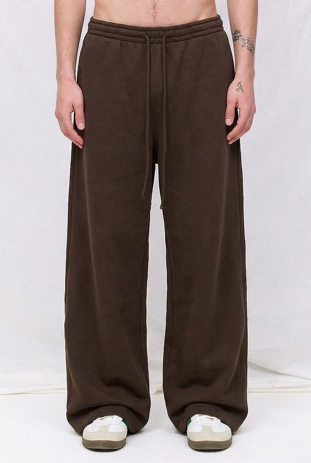 Brown Fleece Straight Leg Sweatpant