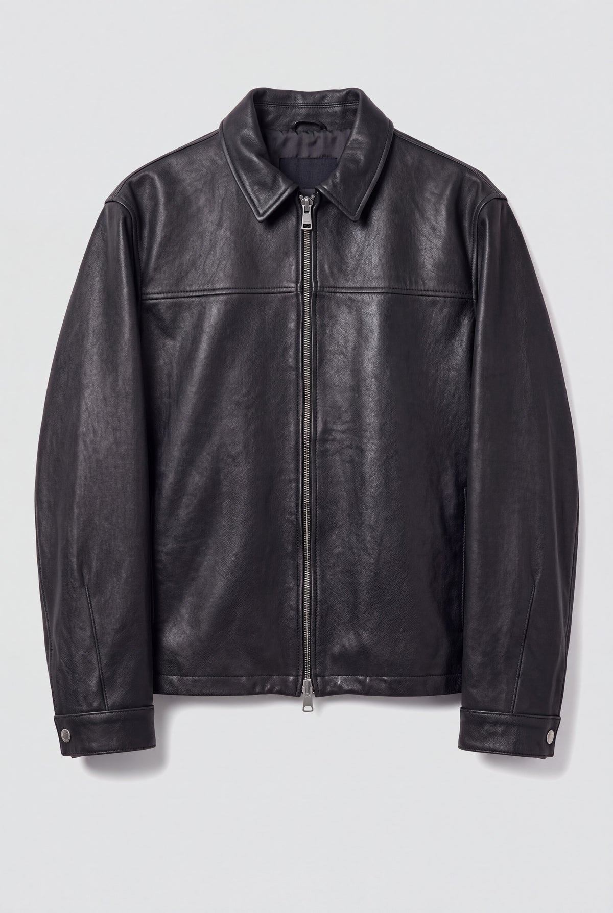 Black Leather Zip Jacket