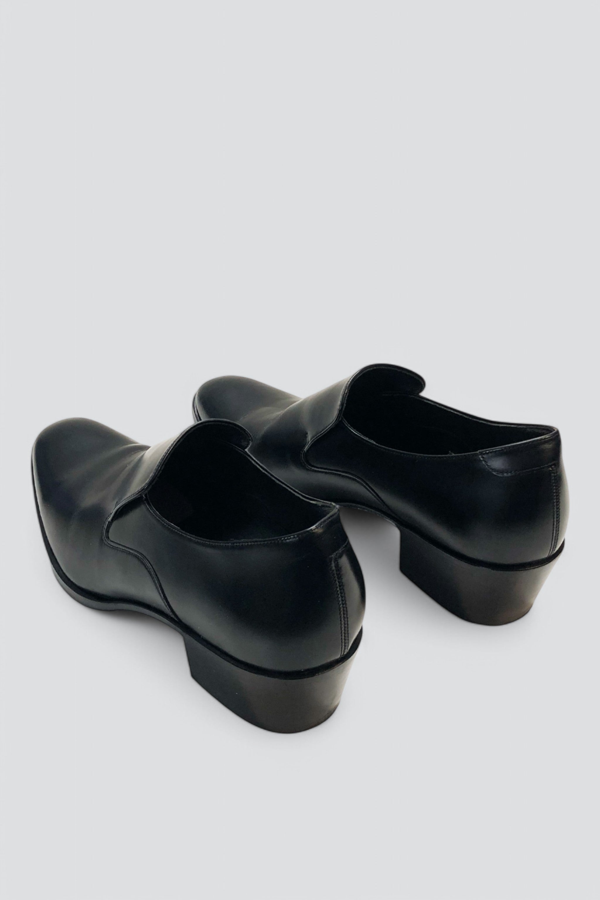 Black Leather Cuban Loafer