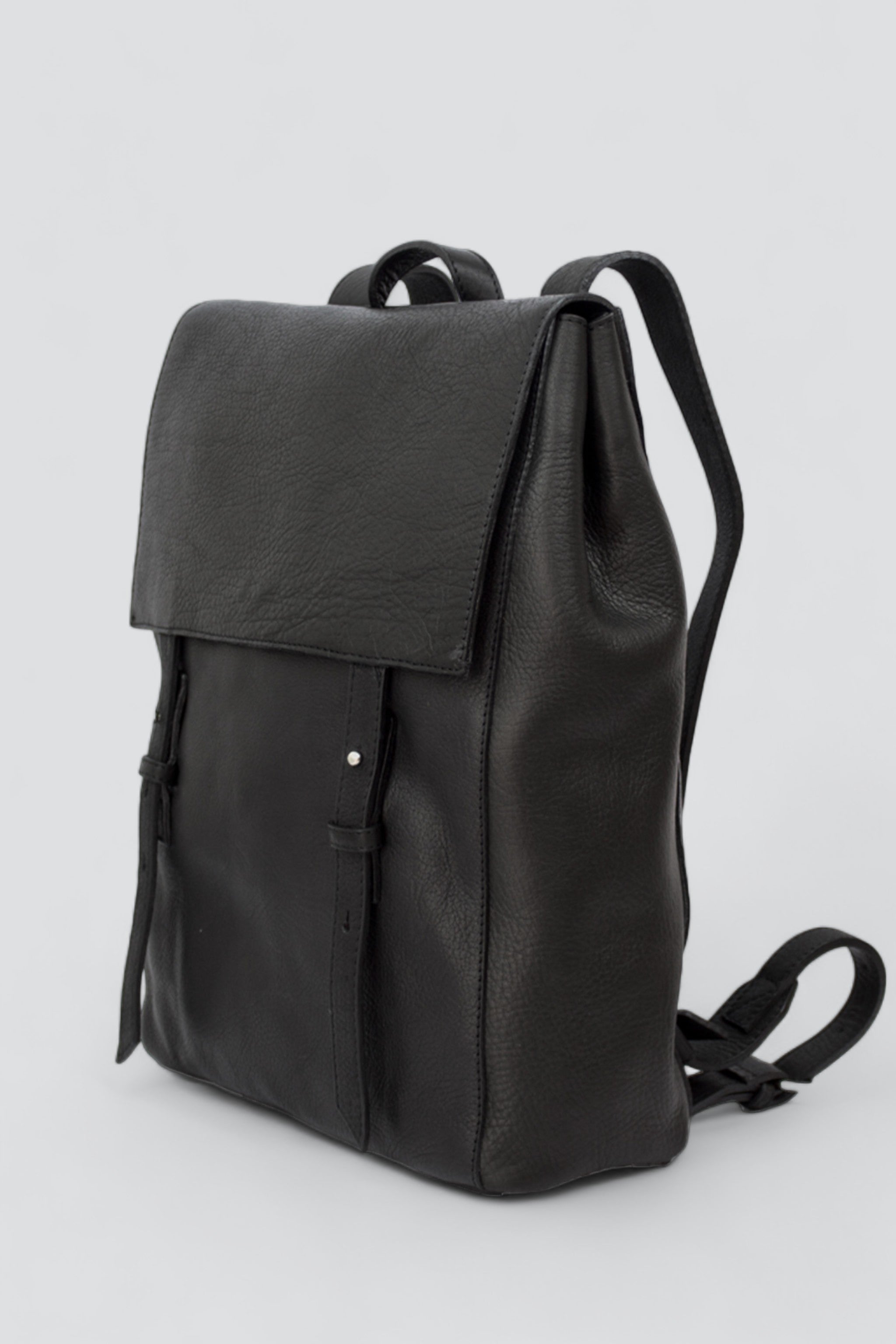 Black Leather Backpack S