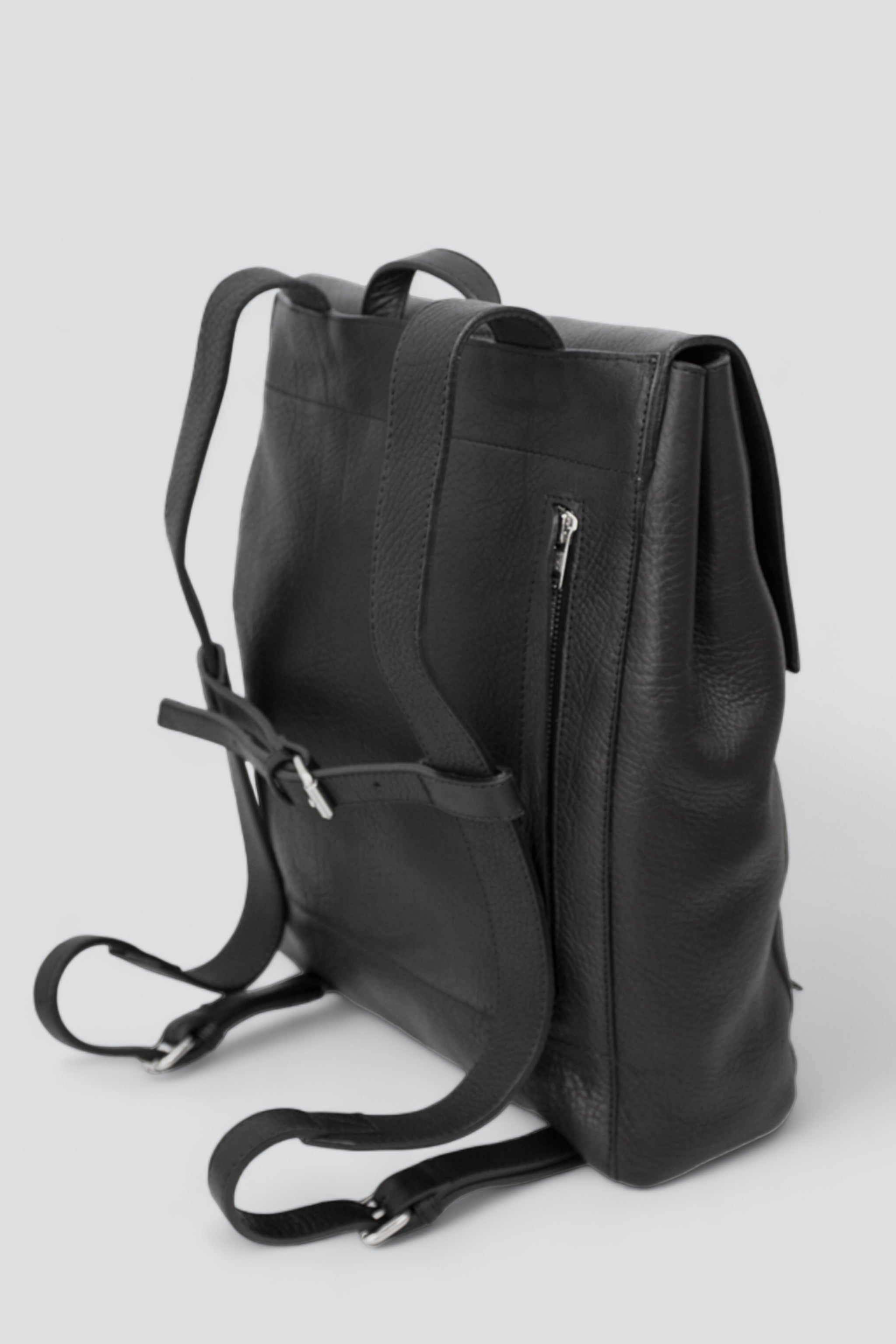 Black Leather Backpack S