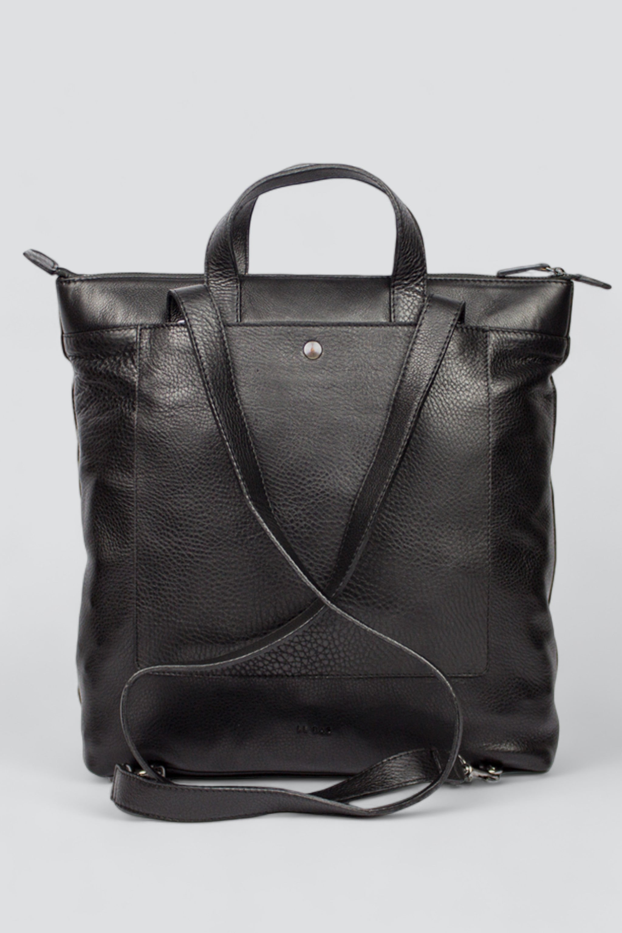 convertible leather tote backpack Black Leather Convertible Backpack B1