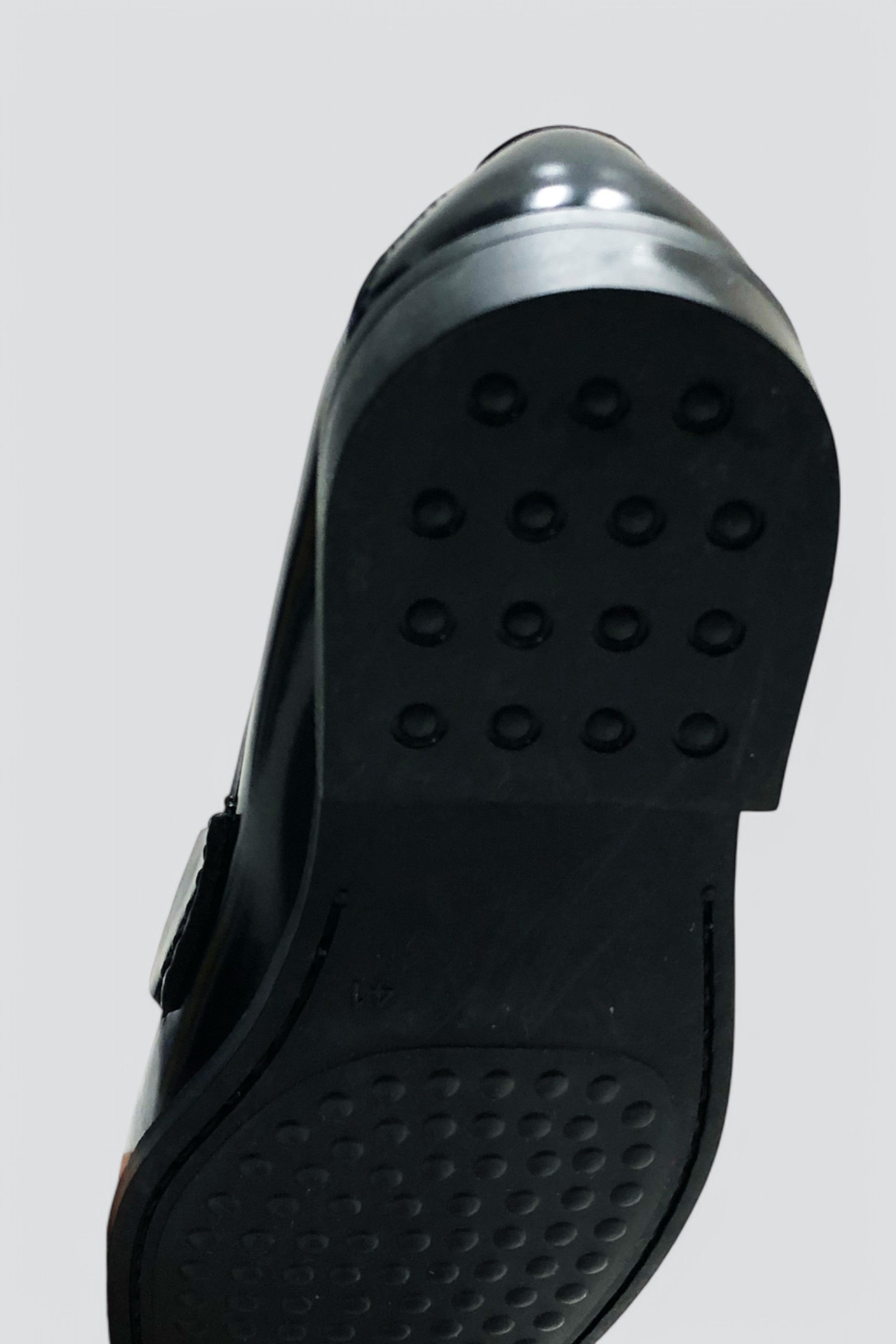 Black Leather Buckle Loafer