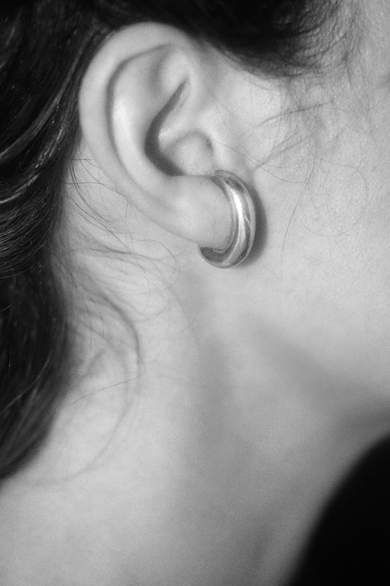 Sterling Silver Lobe Hoop