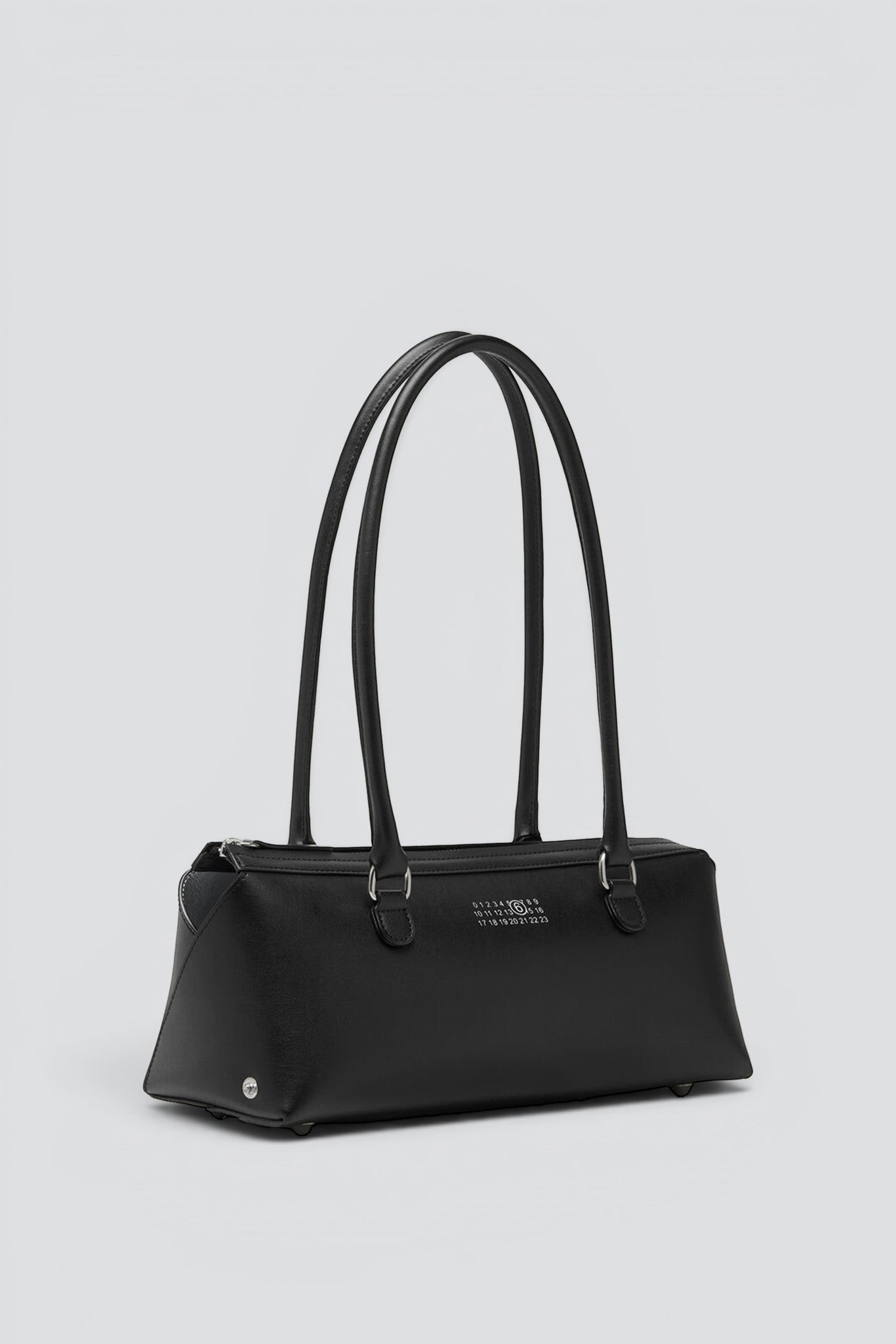 Black Leather New Bauletto J Medium Shoulder Bag