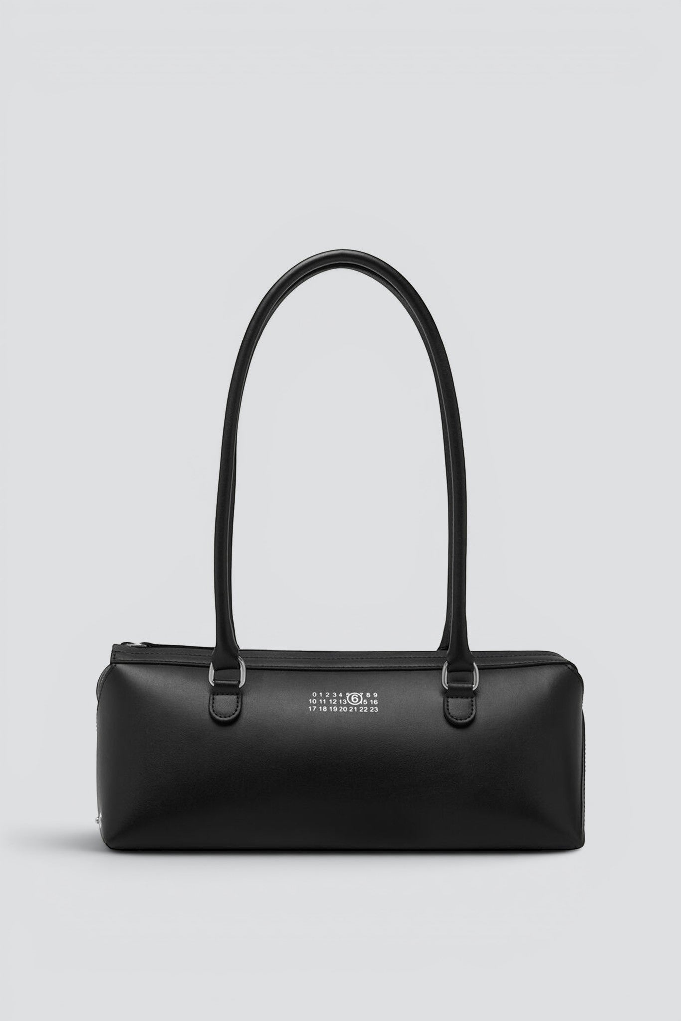 Black Leather New Bauletto J Medium Shoulder Bag