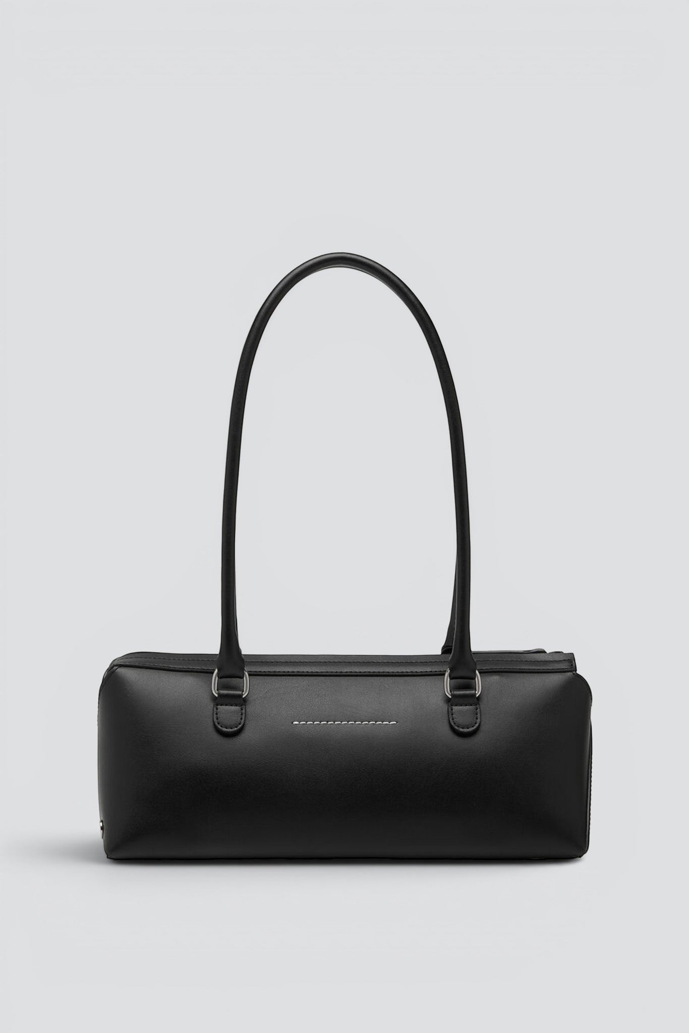 Black Leather New Bauletto J Medium Shoulder Bag