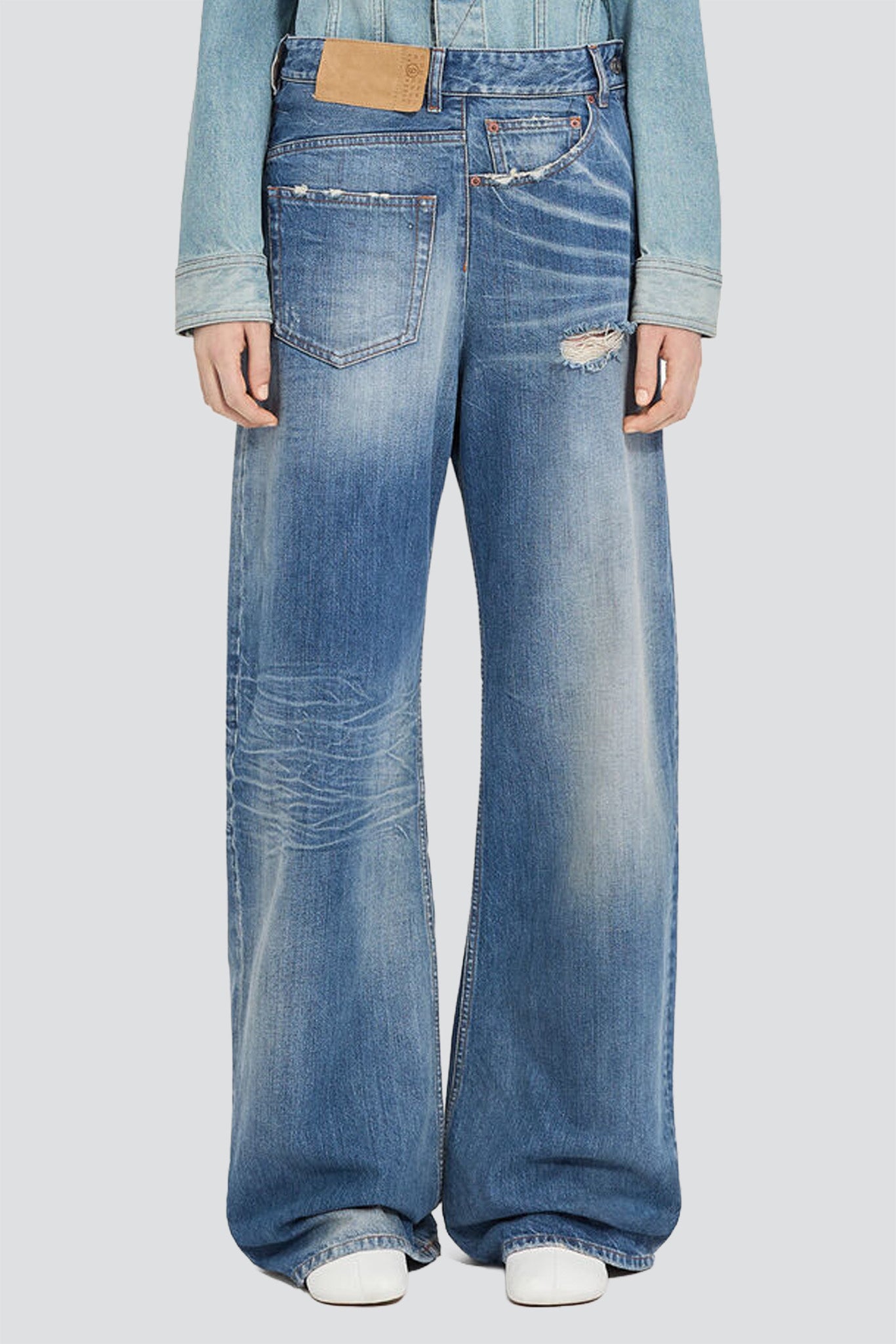 Blue Twist Wide Leg Jean