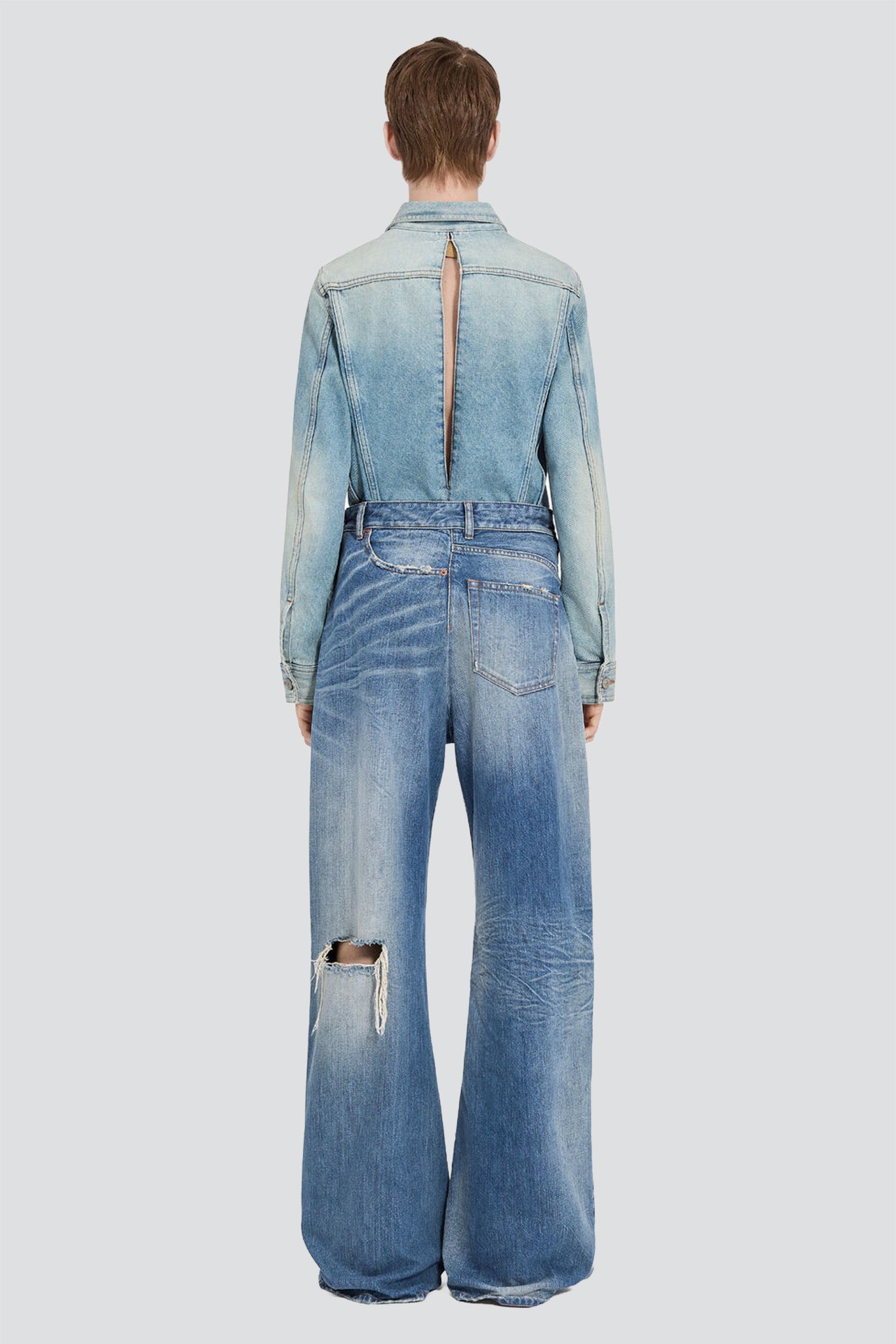 Blue Twist Wide Leg Jean