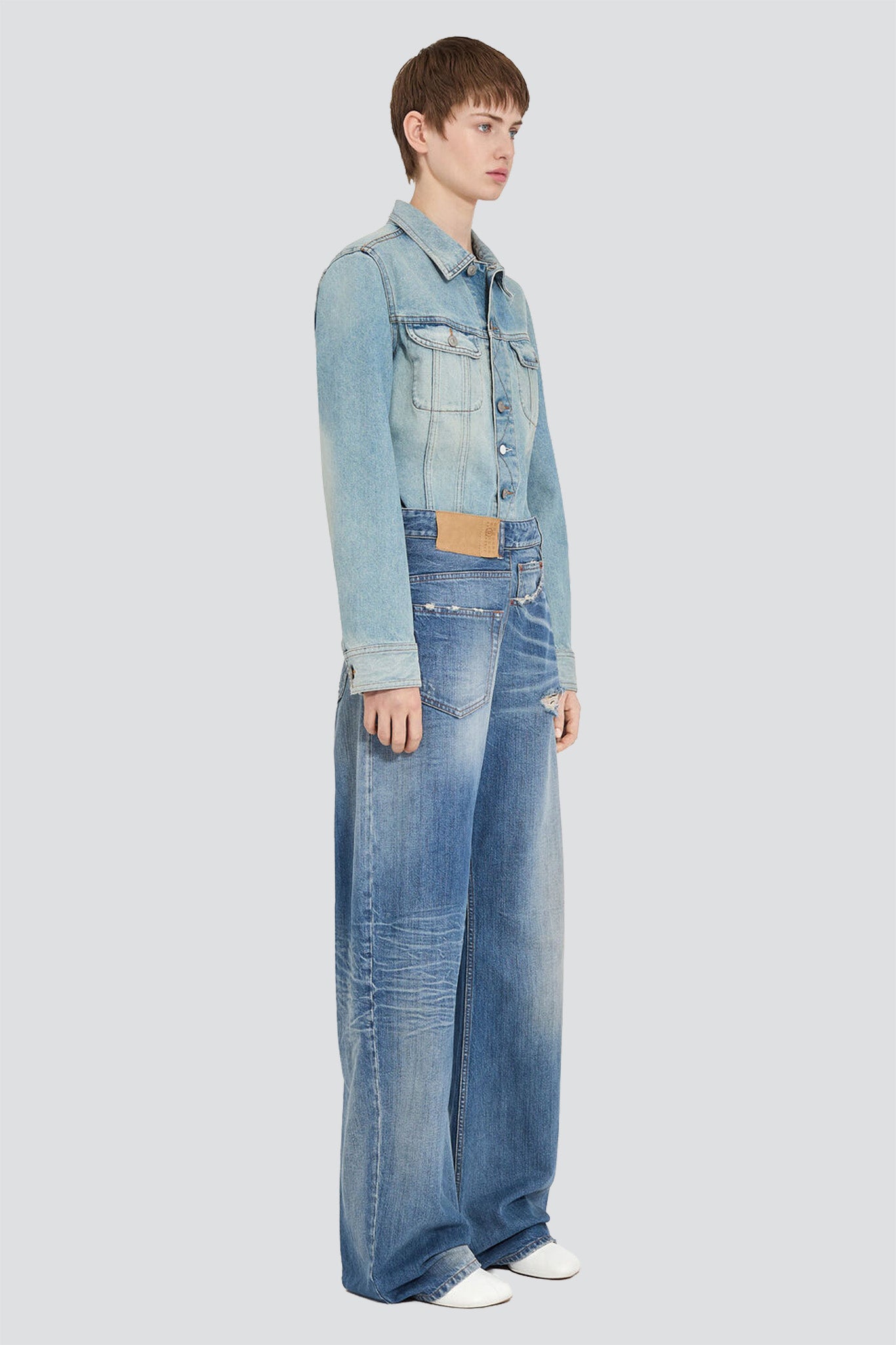 Blue Twist Wide Leg Jean