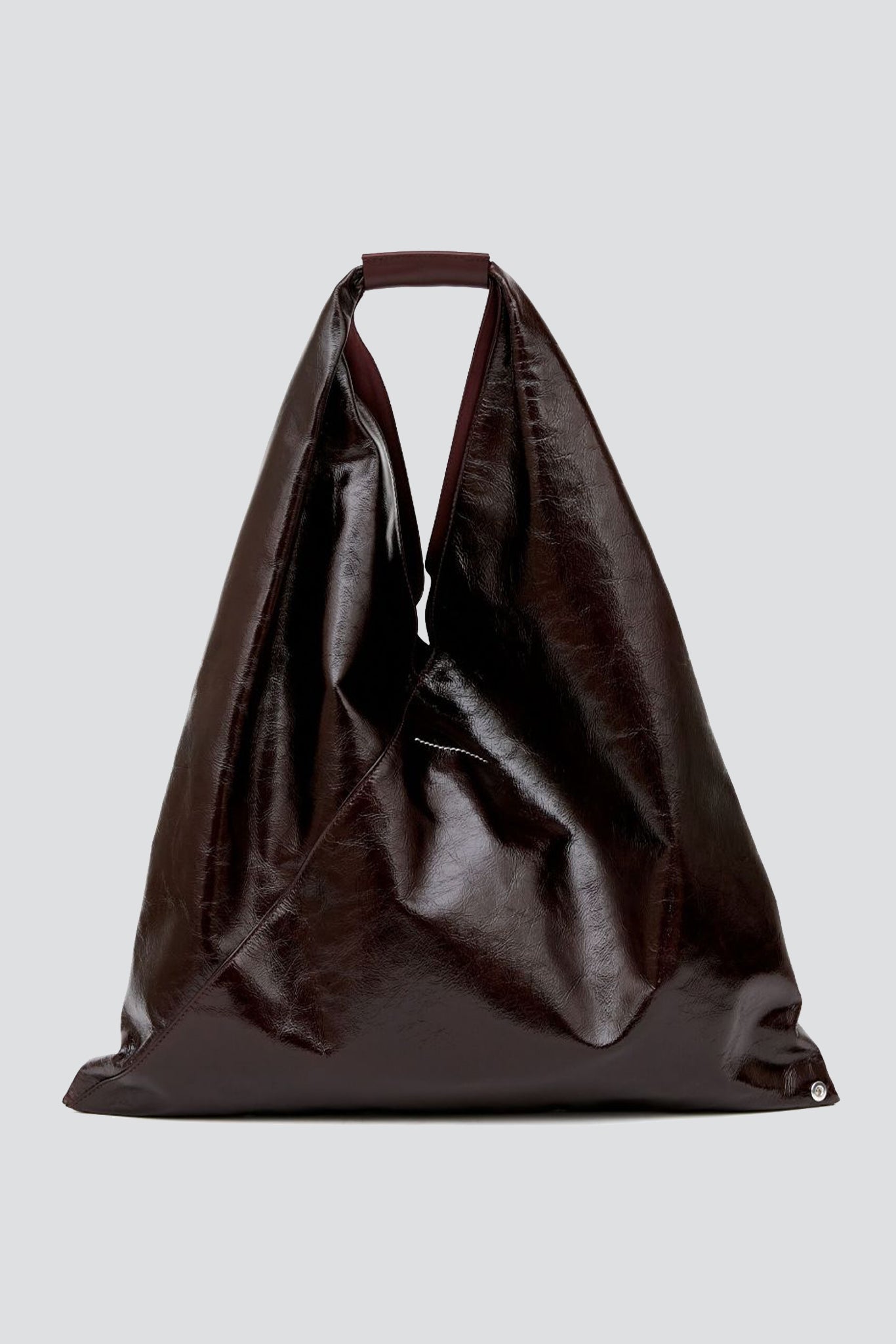 Brown Patent Leather Japanese Bag