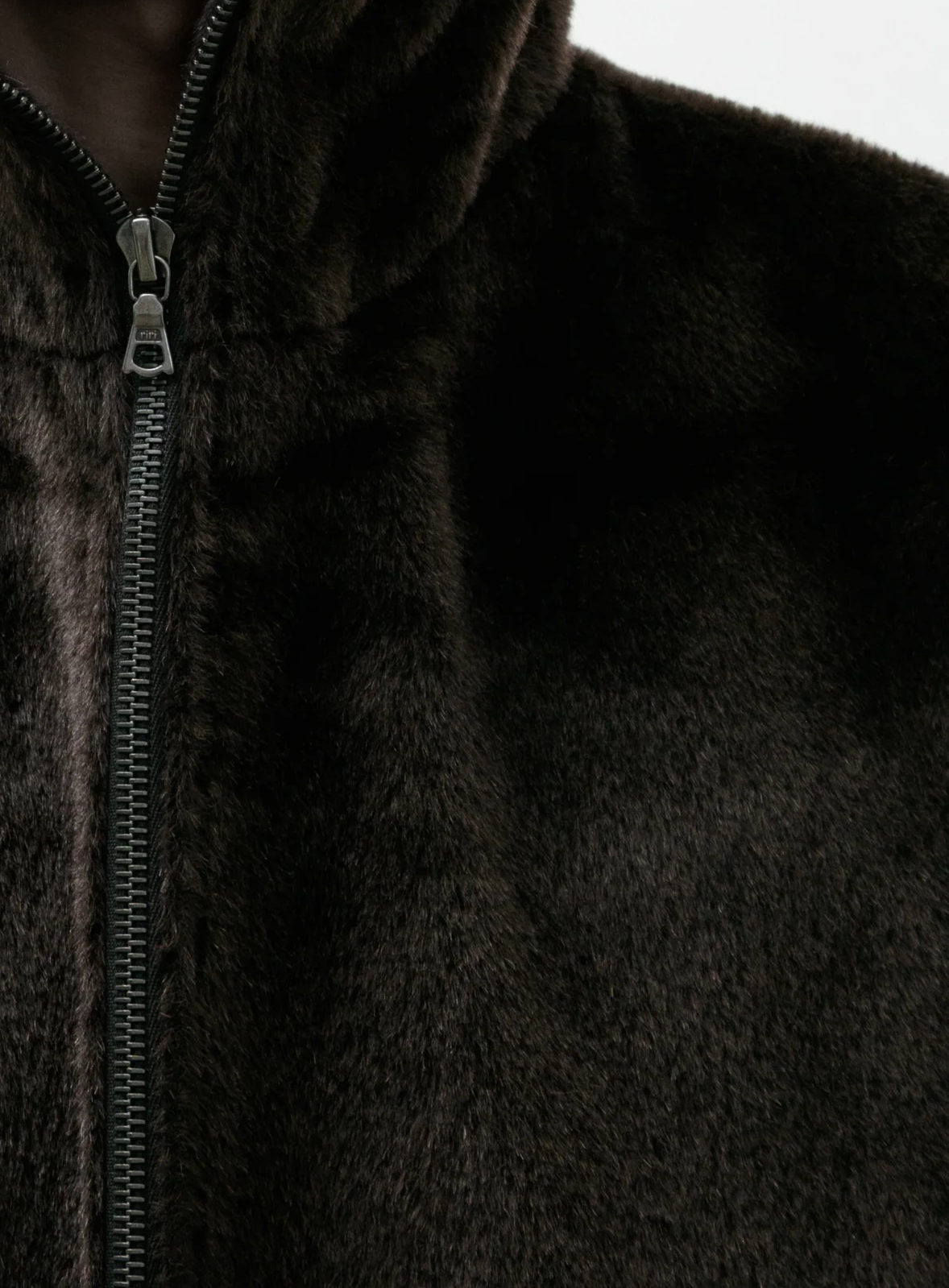 No.275 Brown Suri Alpaca Zipper Coat