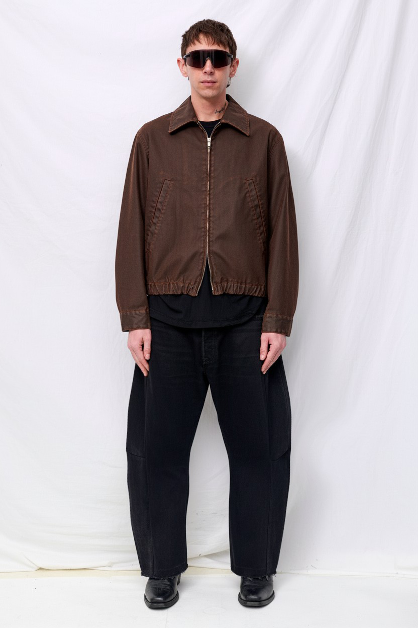 Brown Coating Cotton Drizzler Jacket