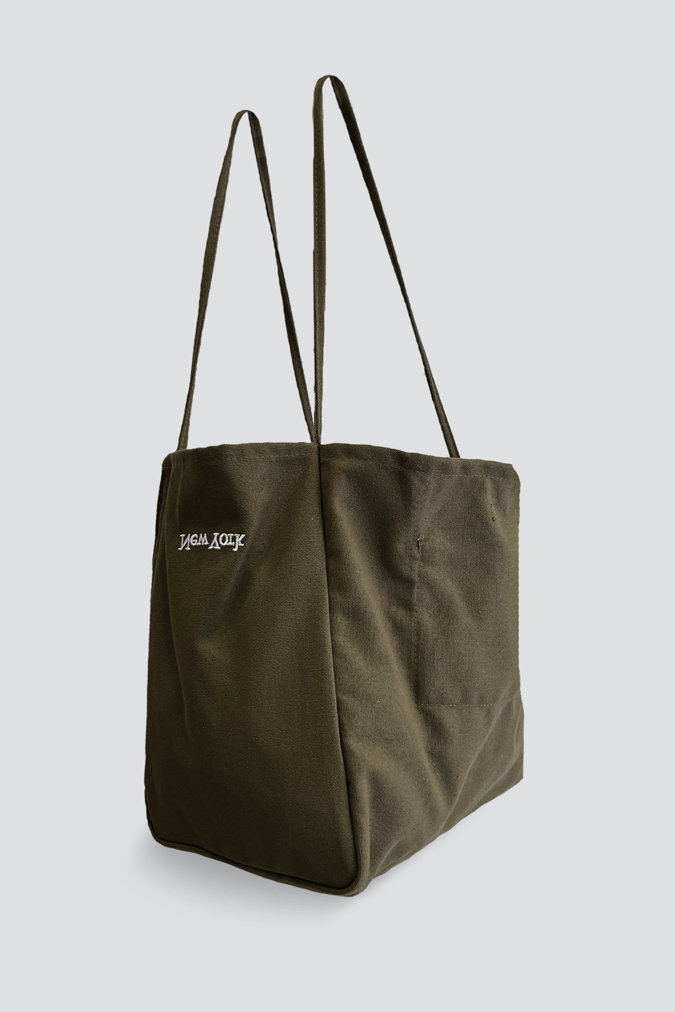 Olive Canvas NY Embroidered Tote Bag