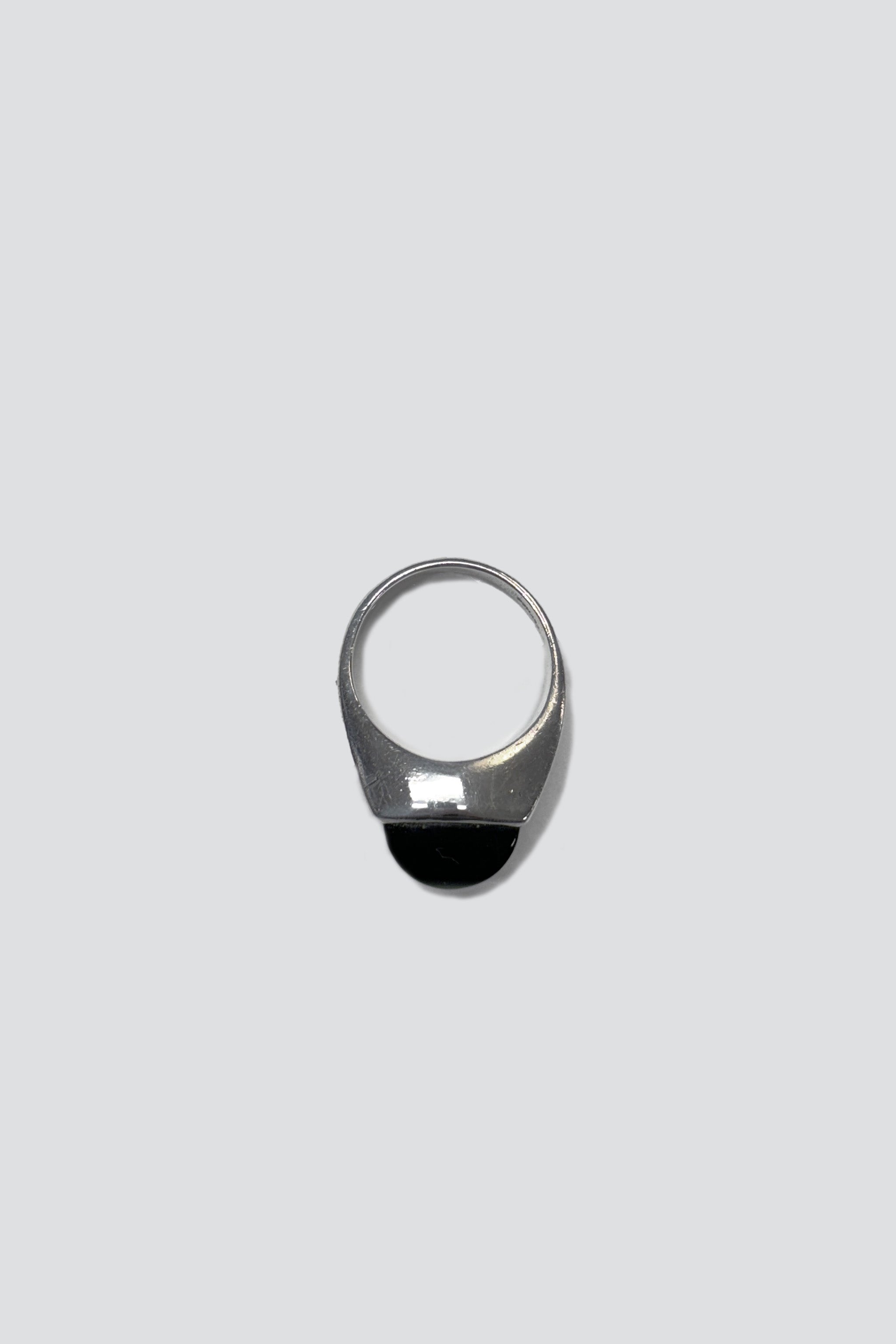 Sterling Silver Pointed Onyx Signet Ring