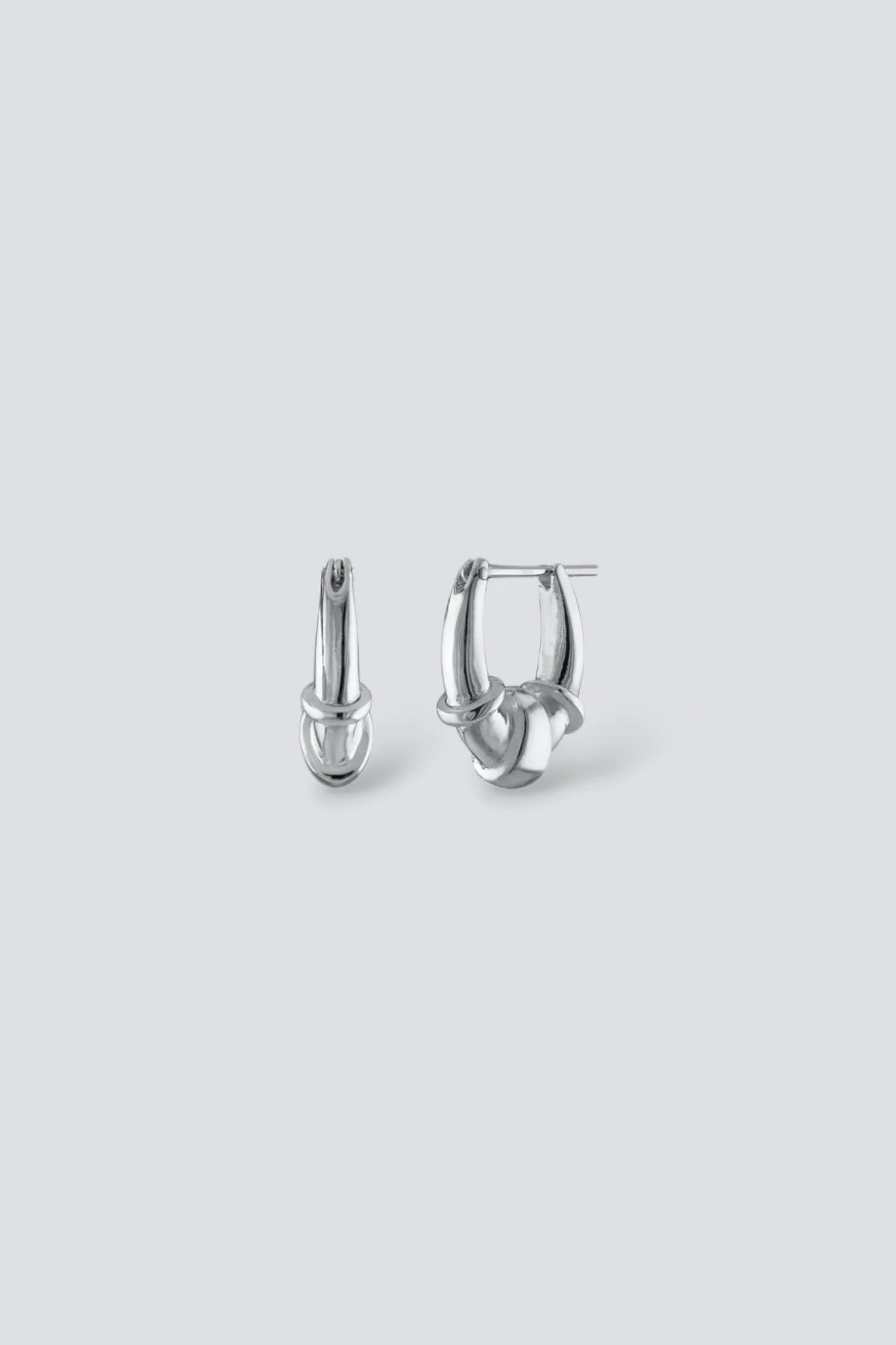 Silver Orbital Huggie Hoops