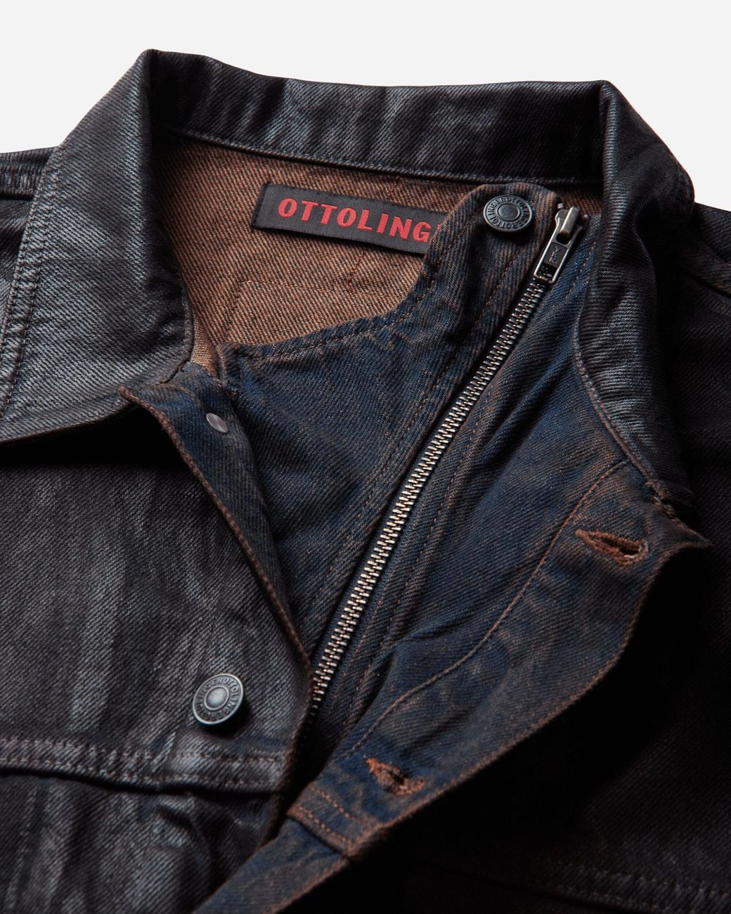 Brown Overdye Glazed Flex Denim Jacket