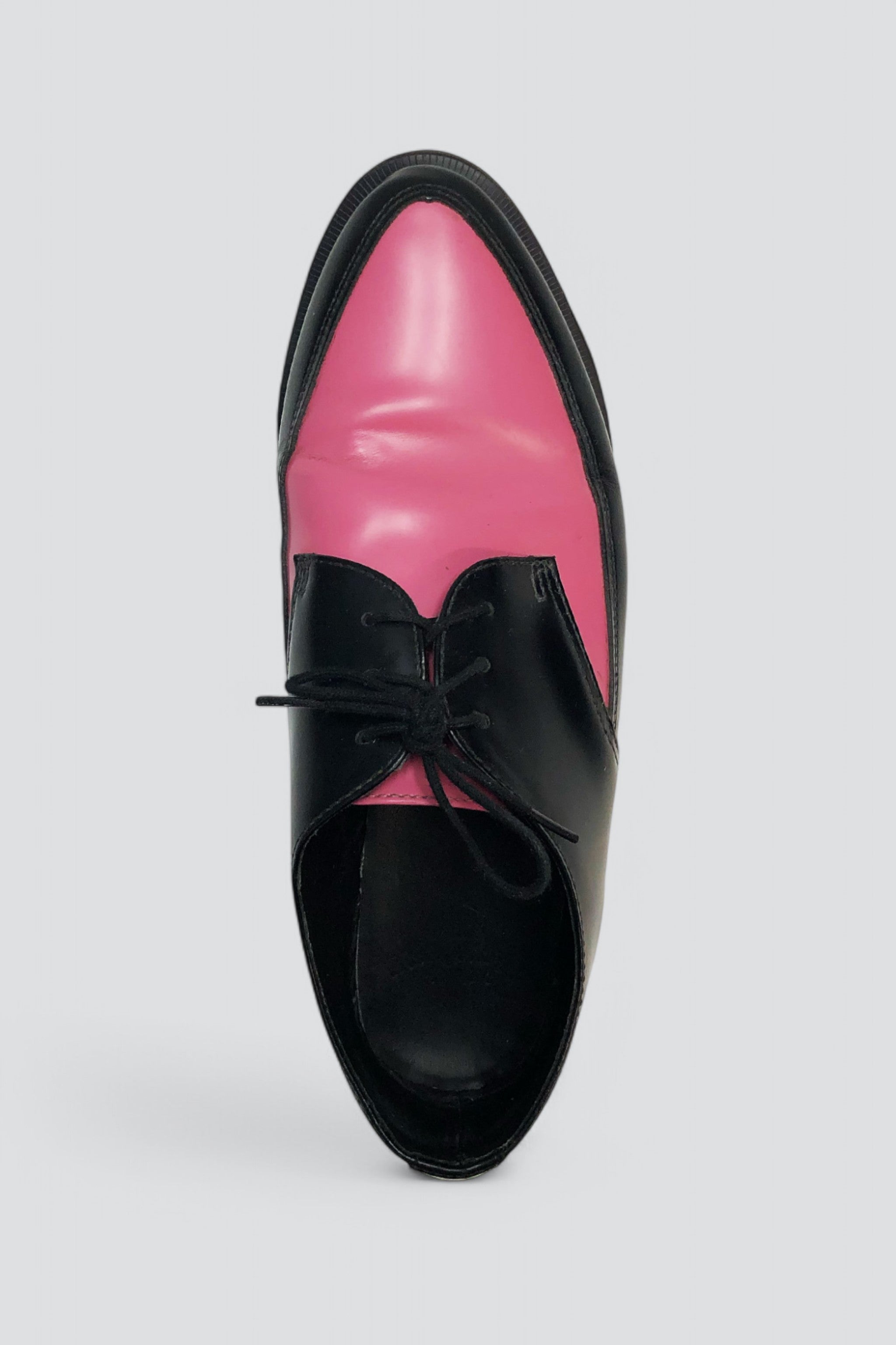 Pink/Black Leather Dr. Martens Pointed Loafer