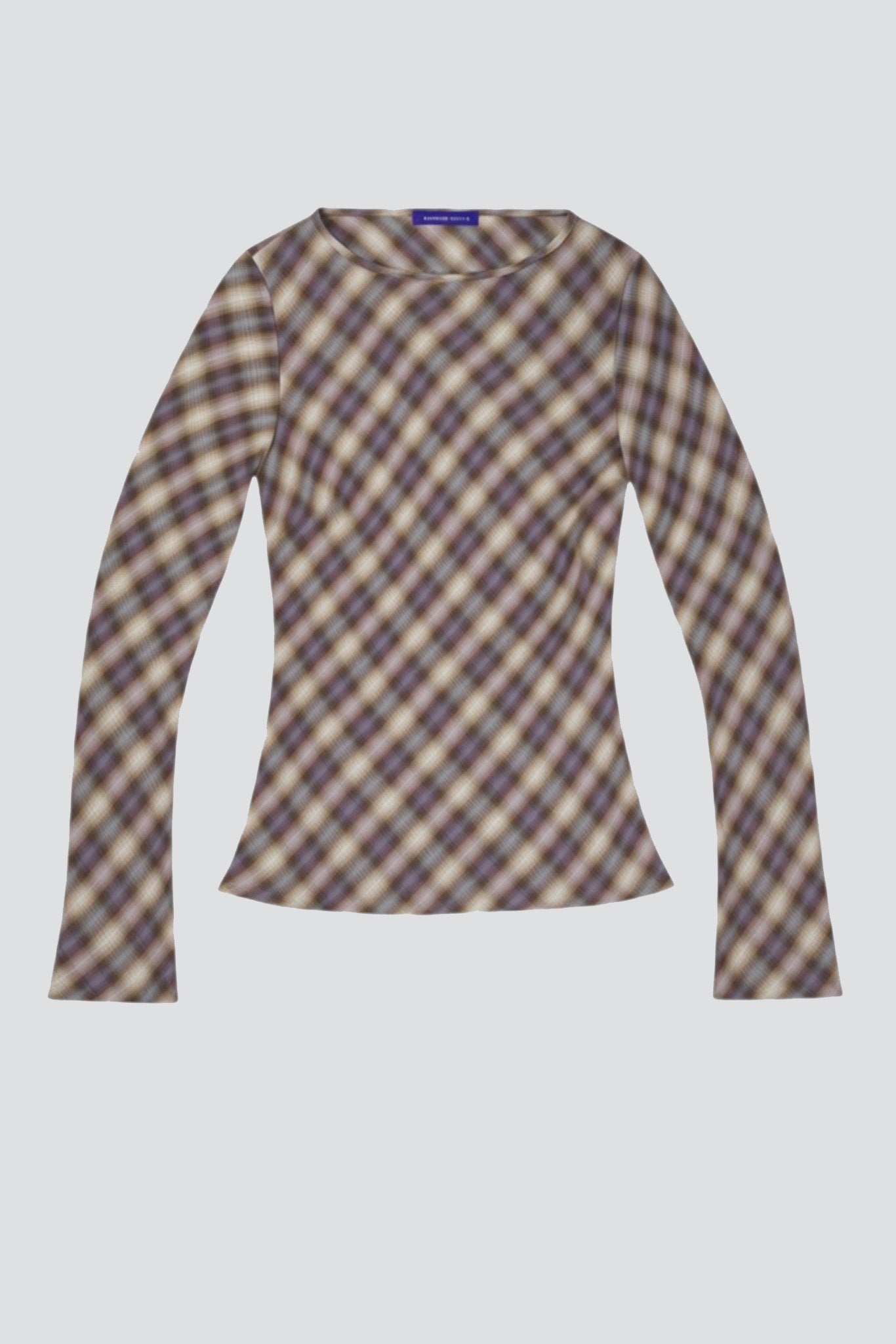 Blur Check Enmesh Top