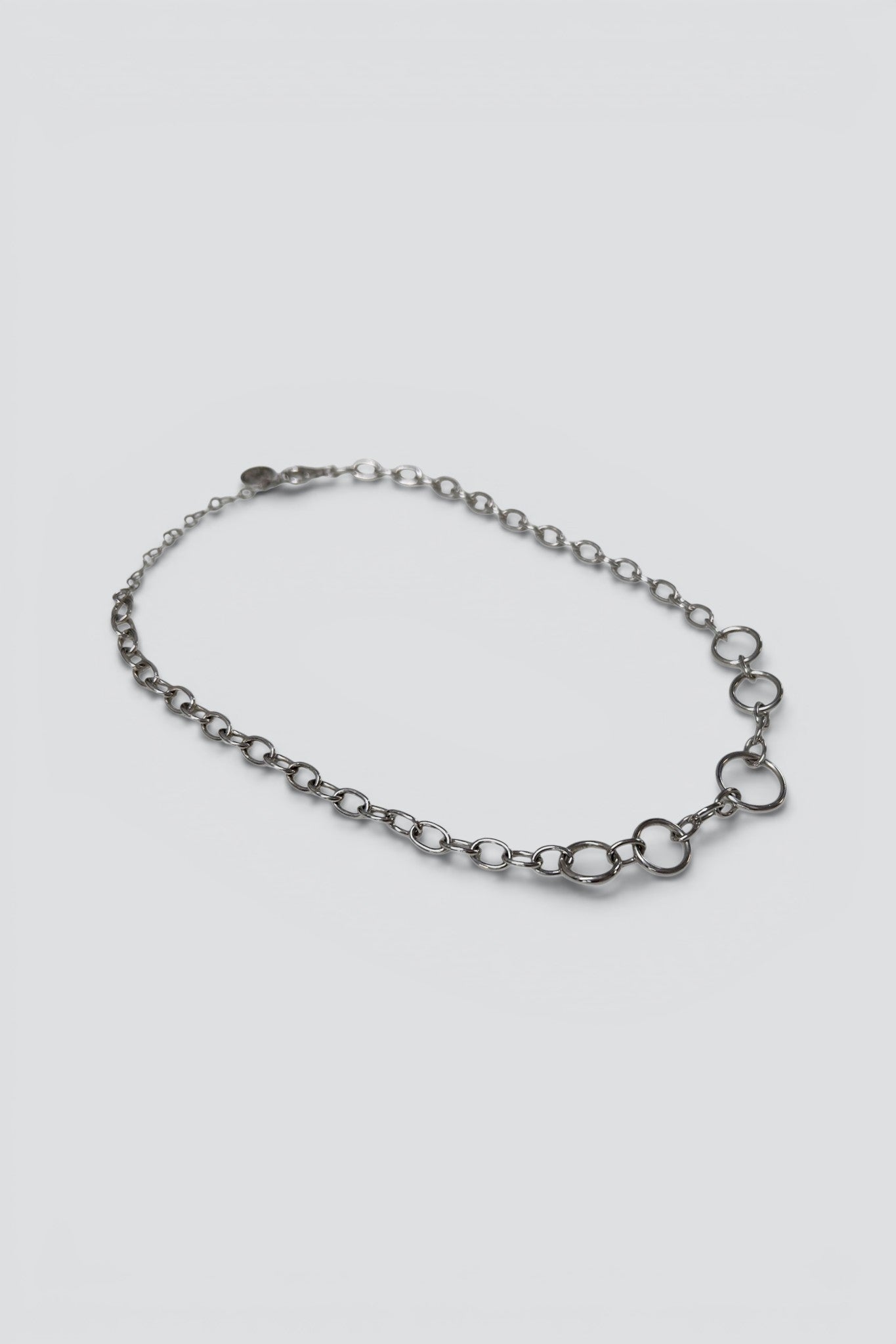 Sterling Silver Wide Circle Link Chain Necklace