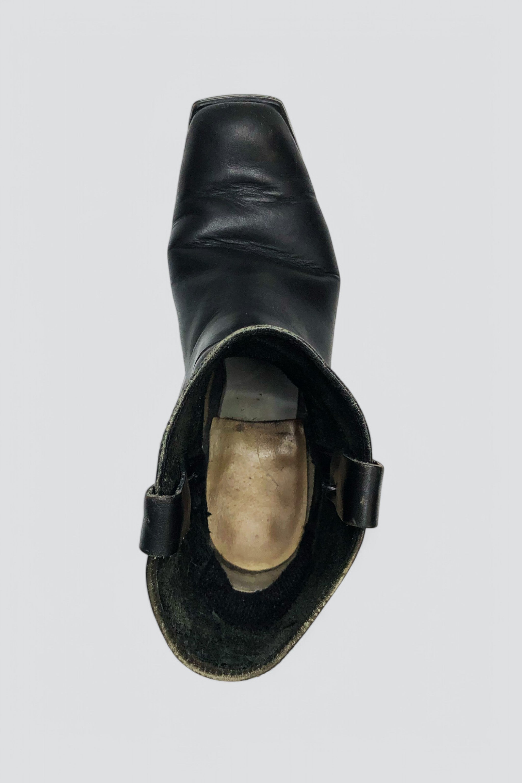 Black Leather Moto Boot