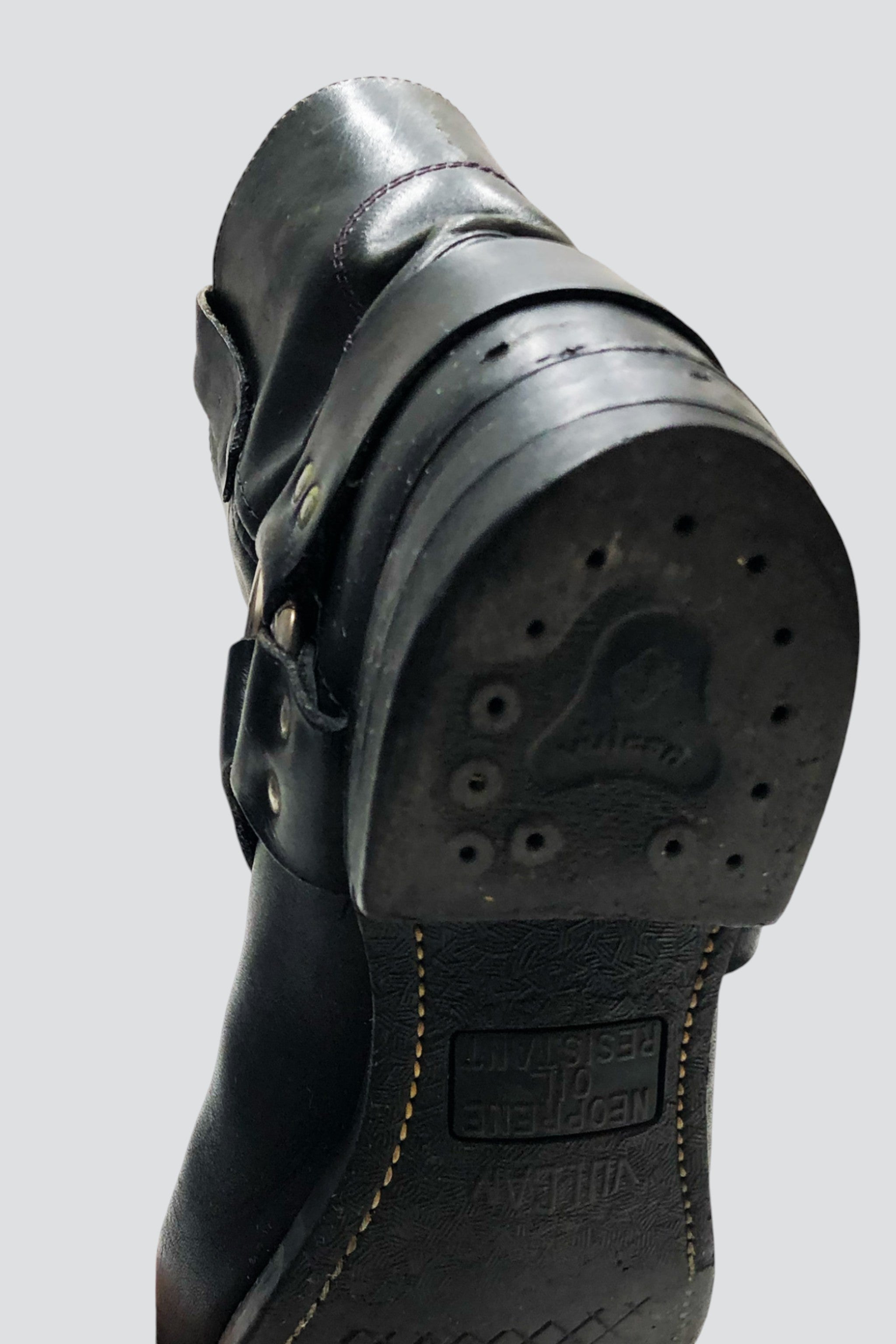 Black Leather Moto Boot
