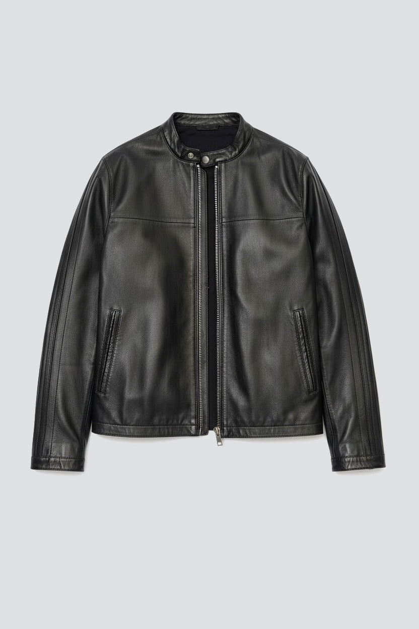 Black Nappa Leather Hacker Jacket