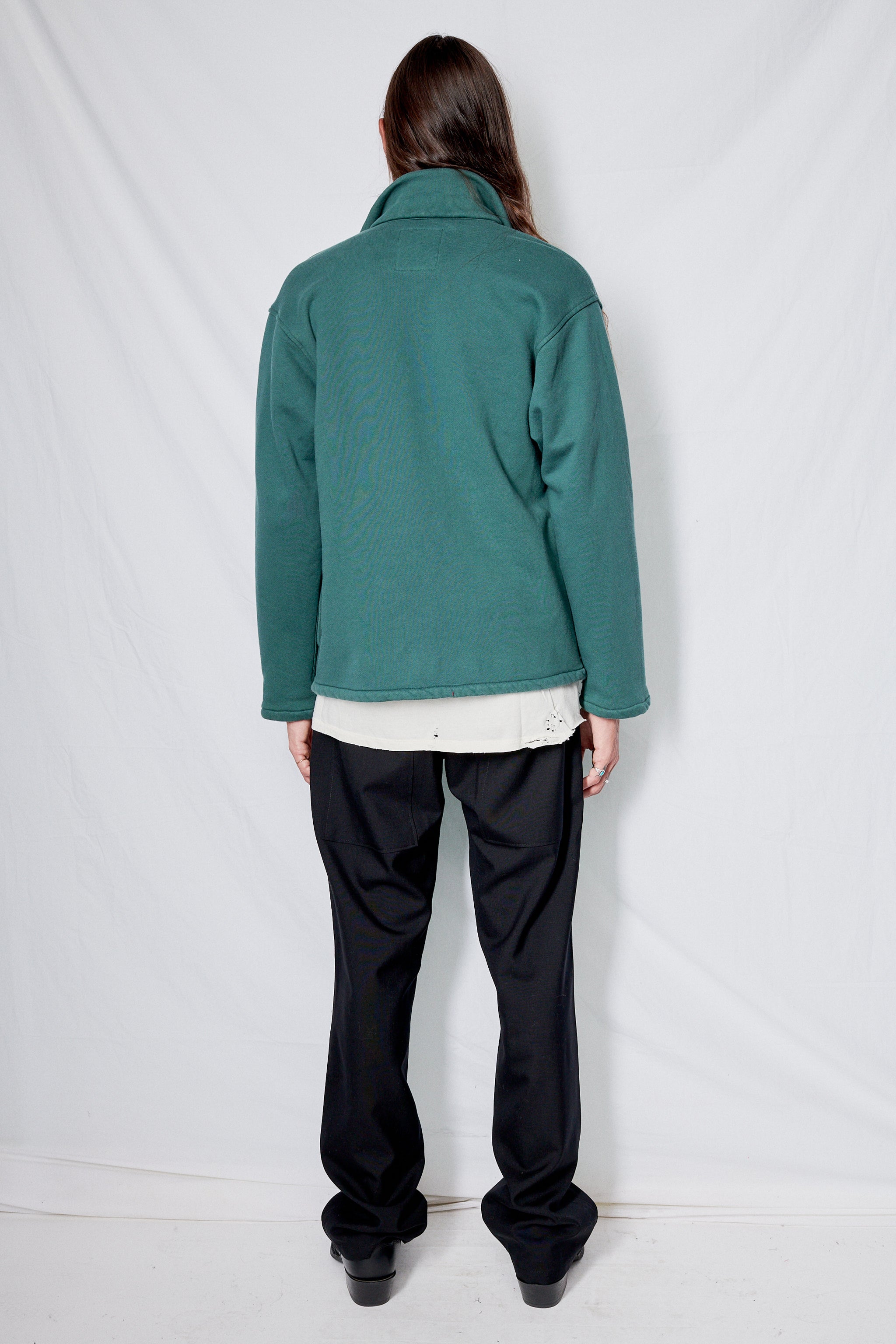 Green Fleece Snap Shirtcoat