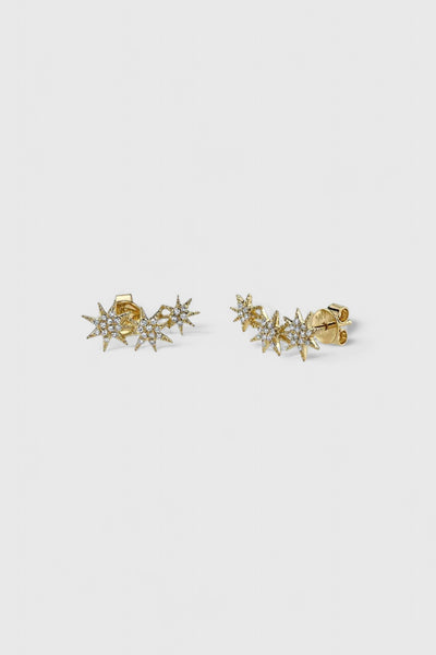 14K Triple Shooting Star Earrings - Gabriela Artigas & Company