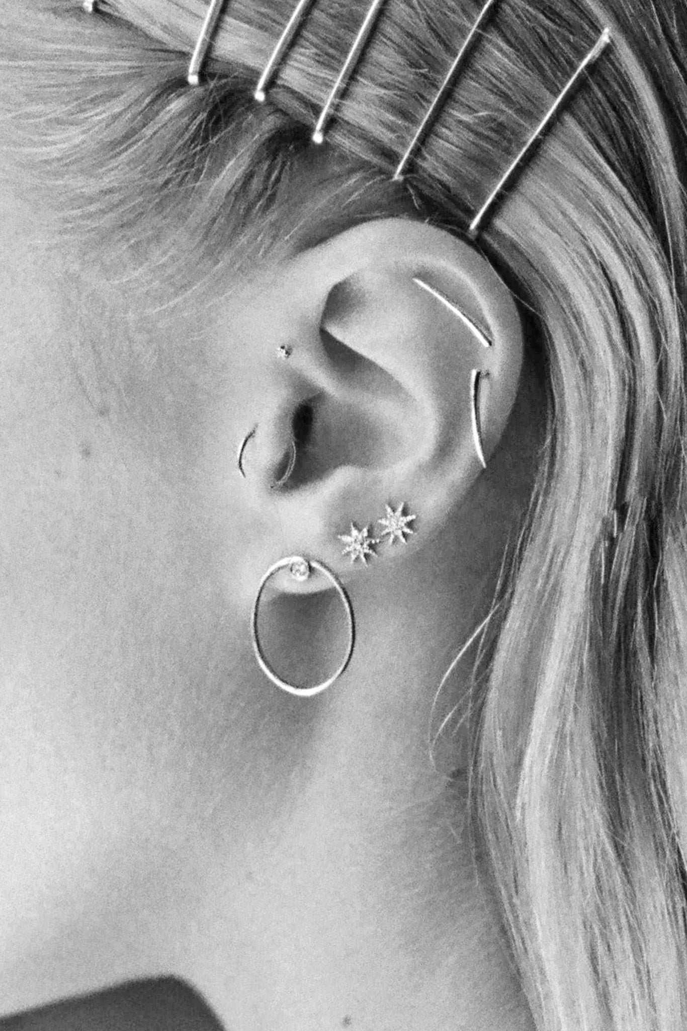 14K Single Shooting Star Earrings