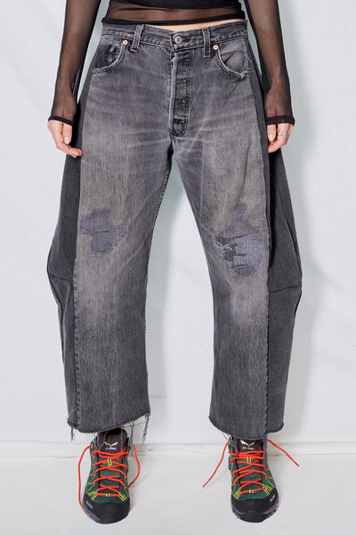 ANT vintage like remake jeans （ブラック） 4size 】ヴィンテージライクストレッチブラックフレアデニム