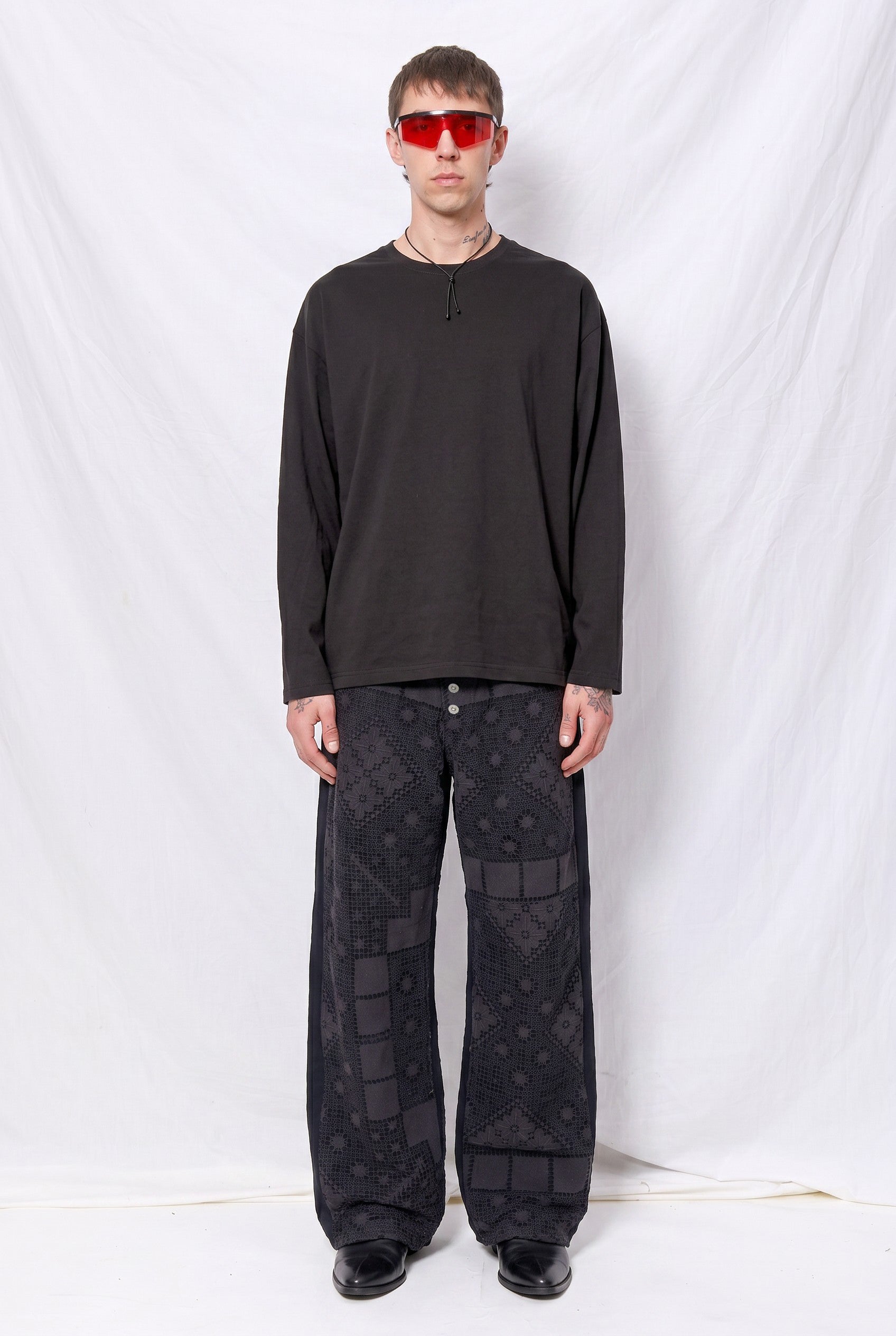 Black Lace Denim Jeans