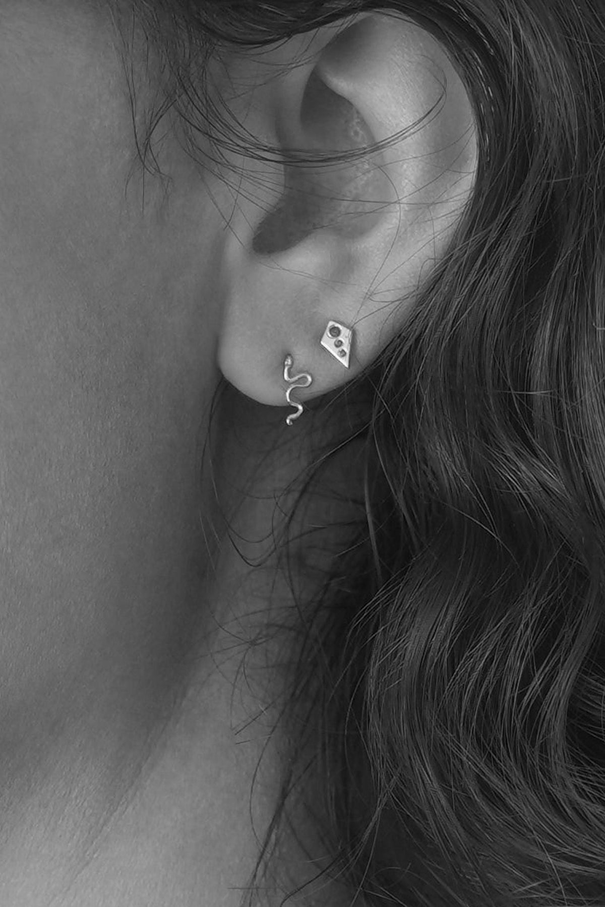 14k Solid Gold Snake Itty Bitty Stud