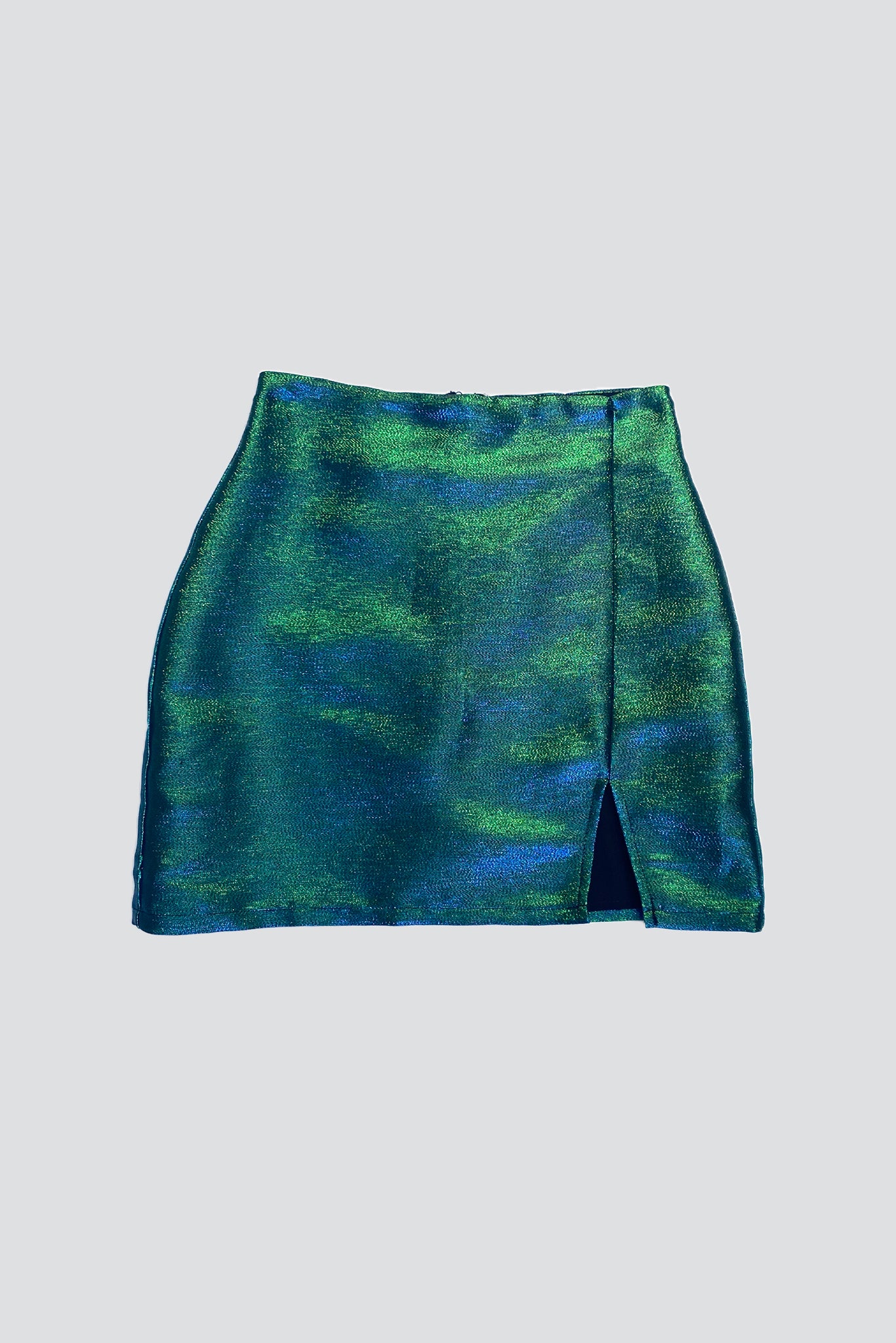Blue/Green Shimmer Mini Skirt