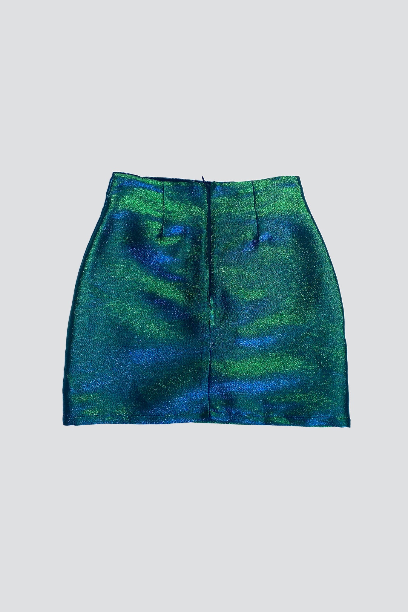 Blue/Green Shimmer Mini Skirt