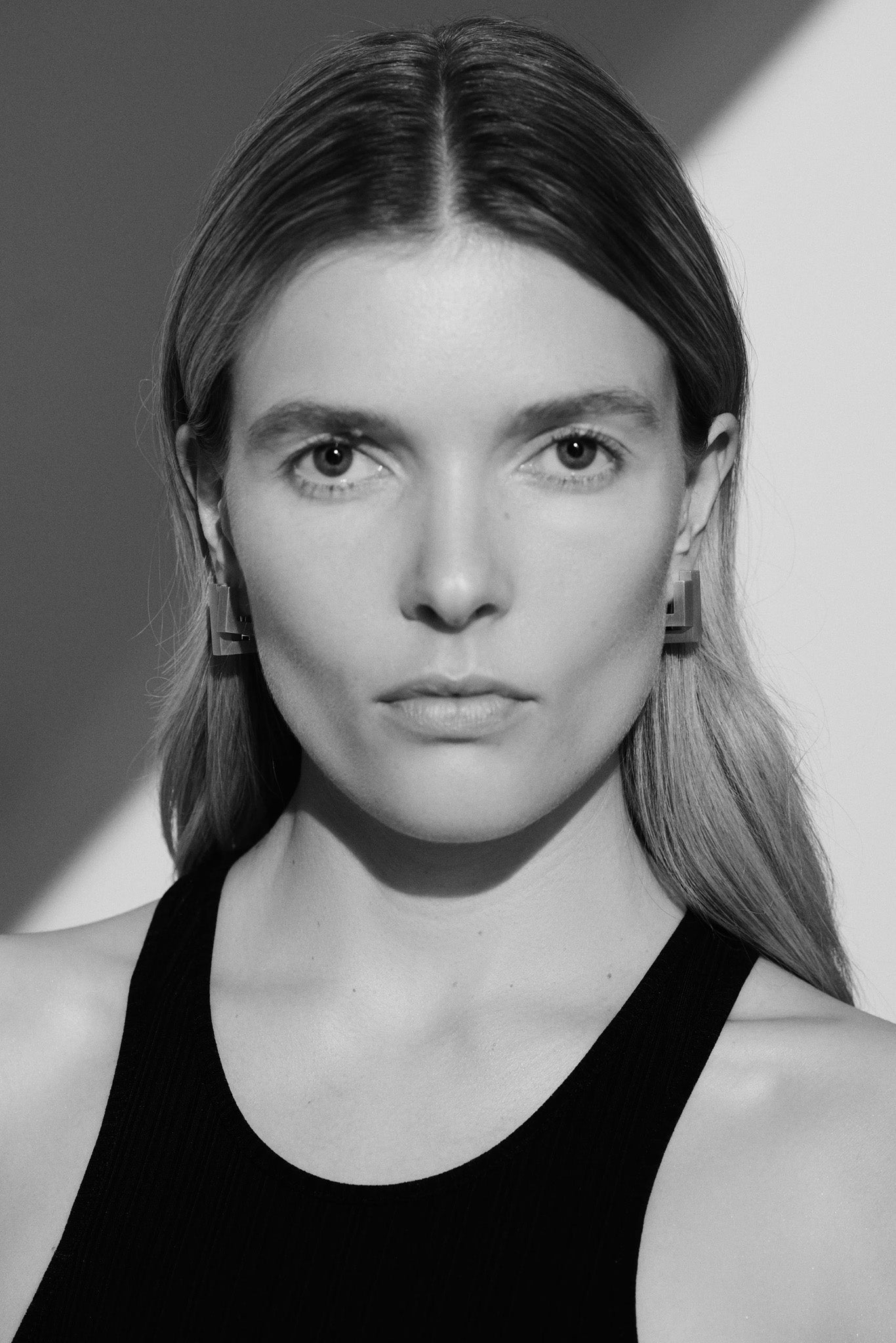 Silver Satin Small Square Hoops - Tom Wood – Assembly New York