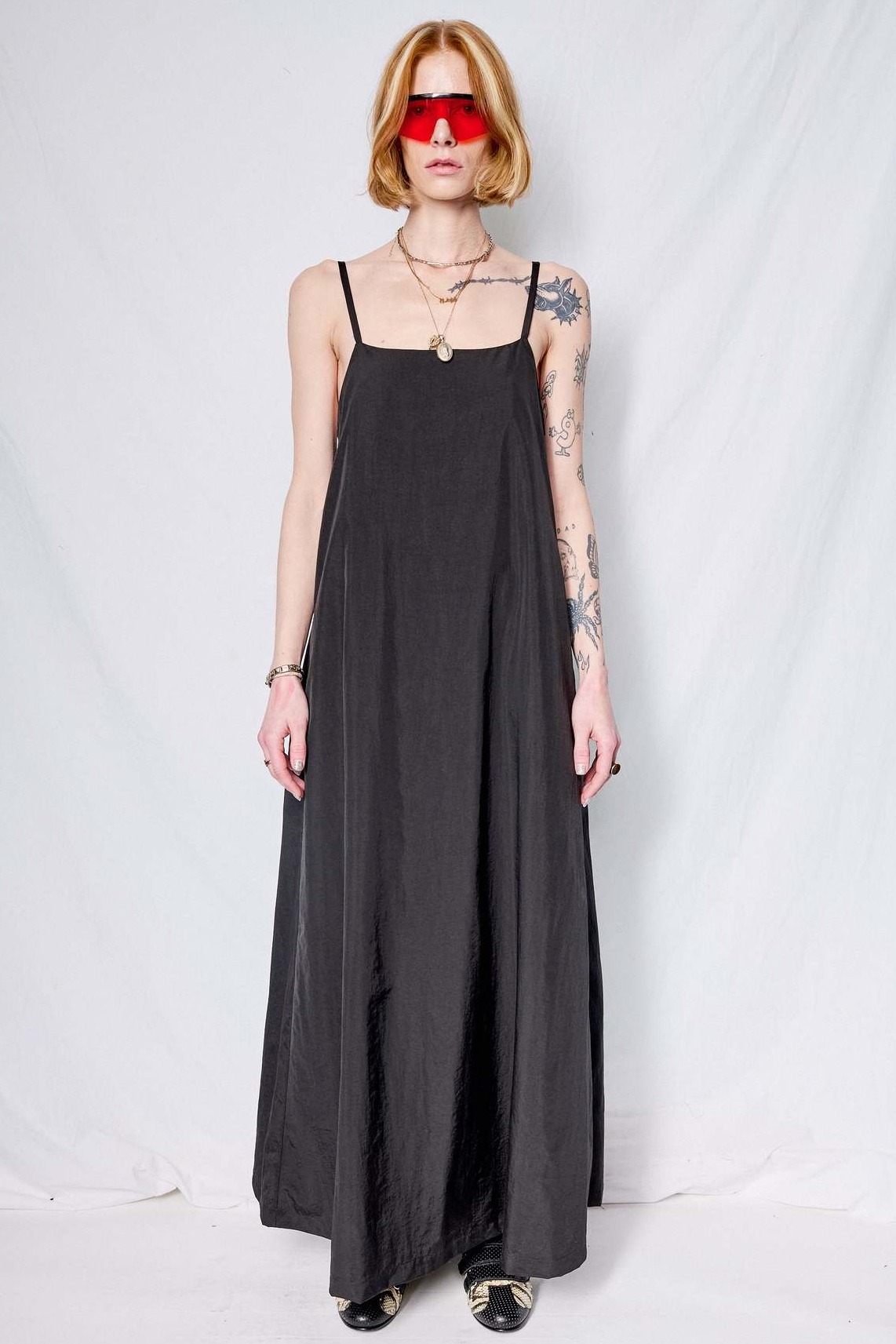 Black Taslan Long Dress