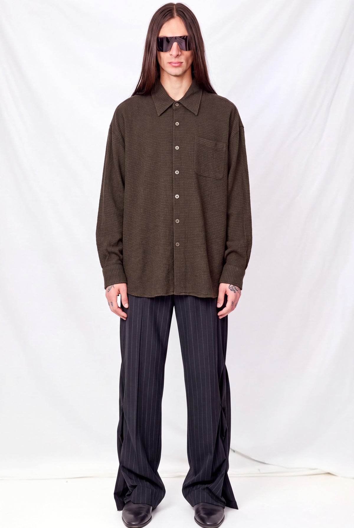 Truffle Check Grid Cloth Borrowed Shirt