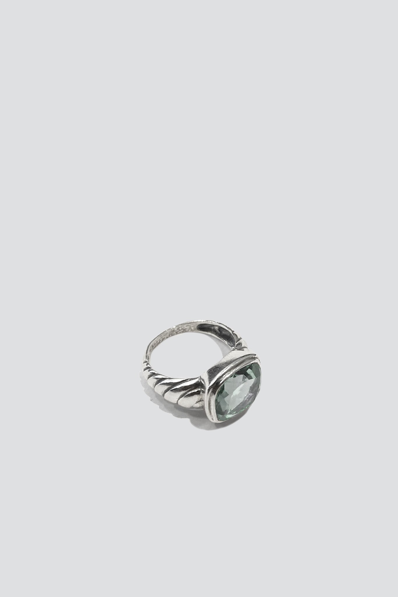 Sterling Silver Tinted Quartz Signet Ring