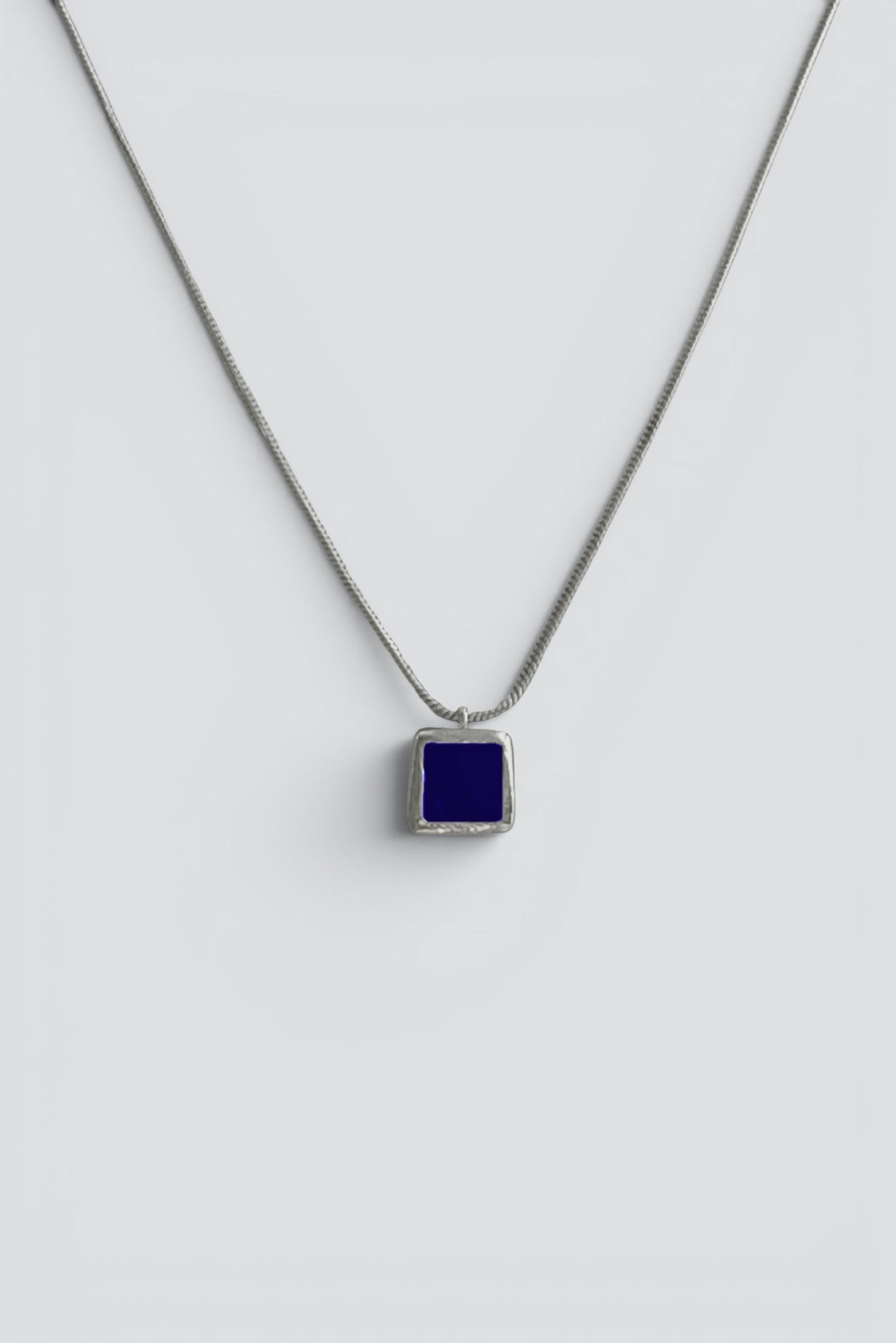 Sterling Silver/Lapis Picture in Picture Pendant Necklace