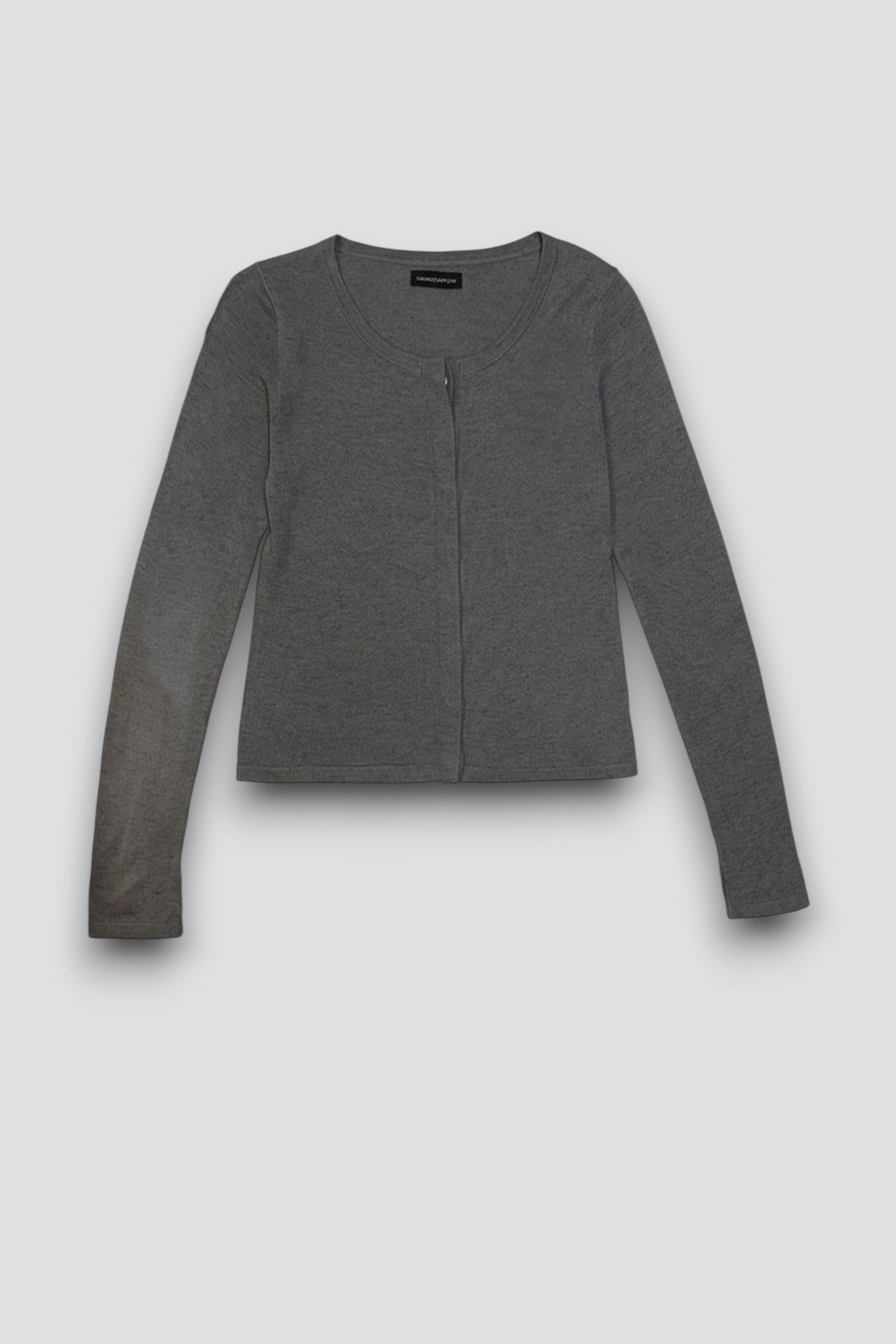 Heather Grey Silk Cashmere Hidden Buttoned Cardigan