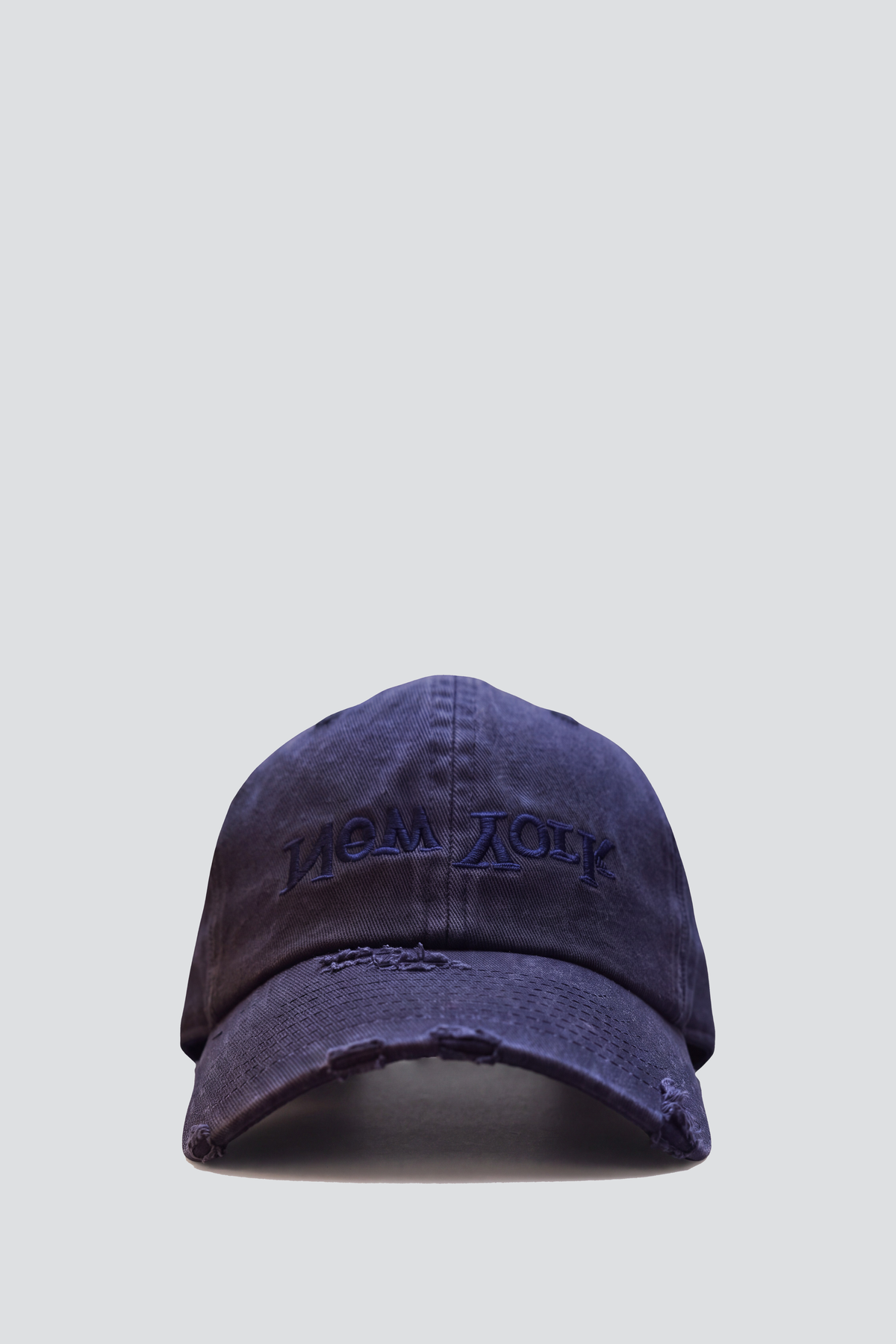 Distressed New York Embroidered Trucker Hat - Navy