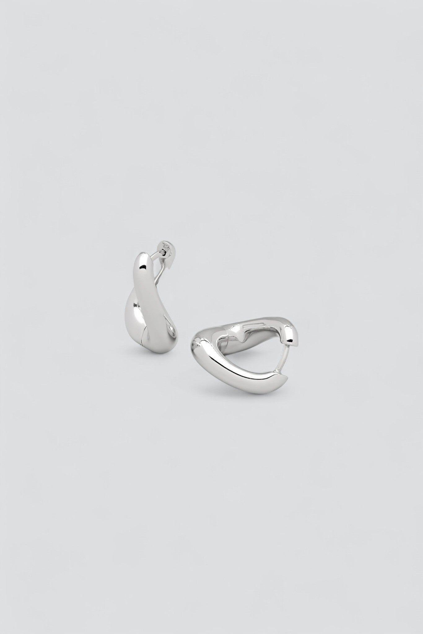 Silver Twist Hoops