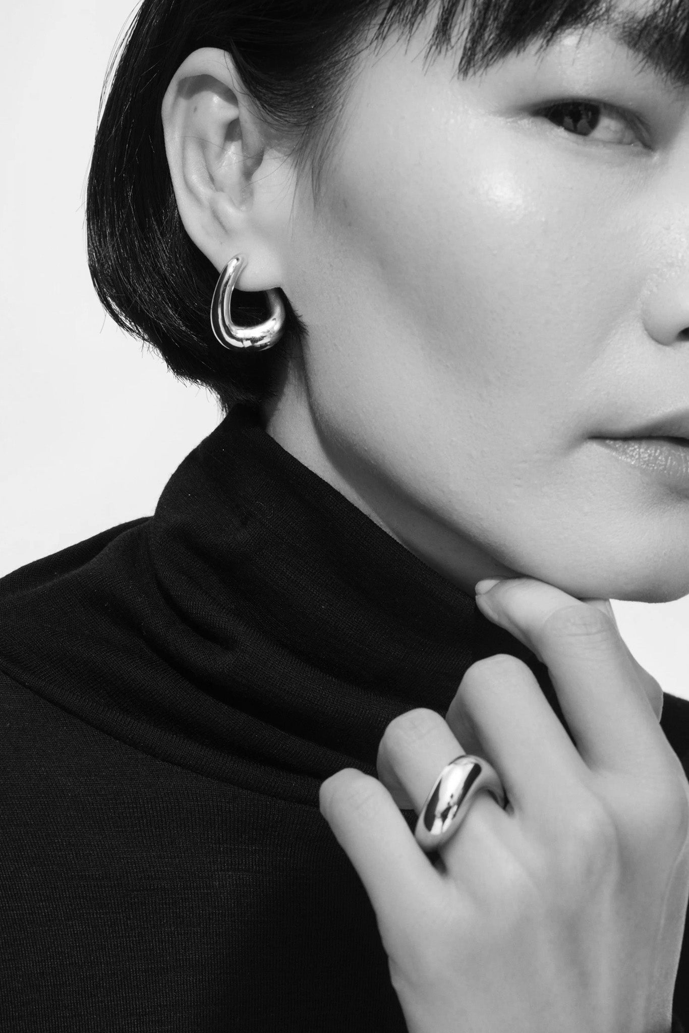 Silver Twist Hoops